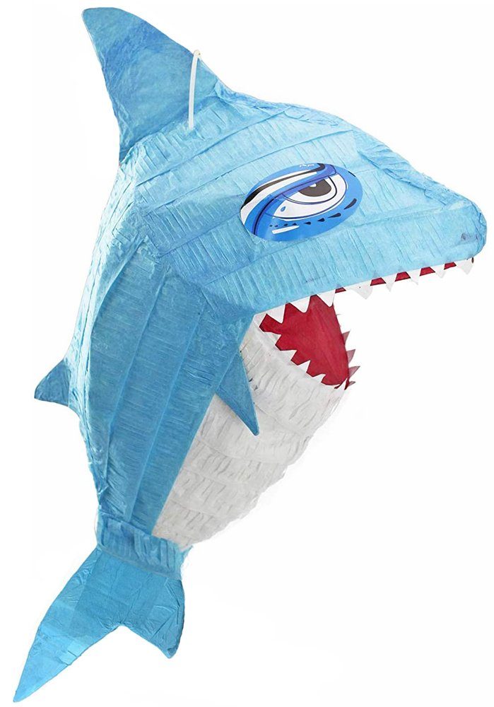 Funny Fashion Pinata Geburtstags Dekoration, Blauer Hai - 65 x 19 x 38