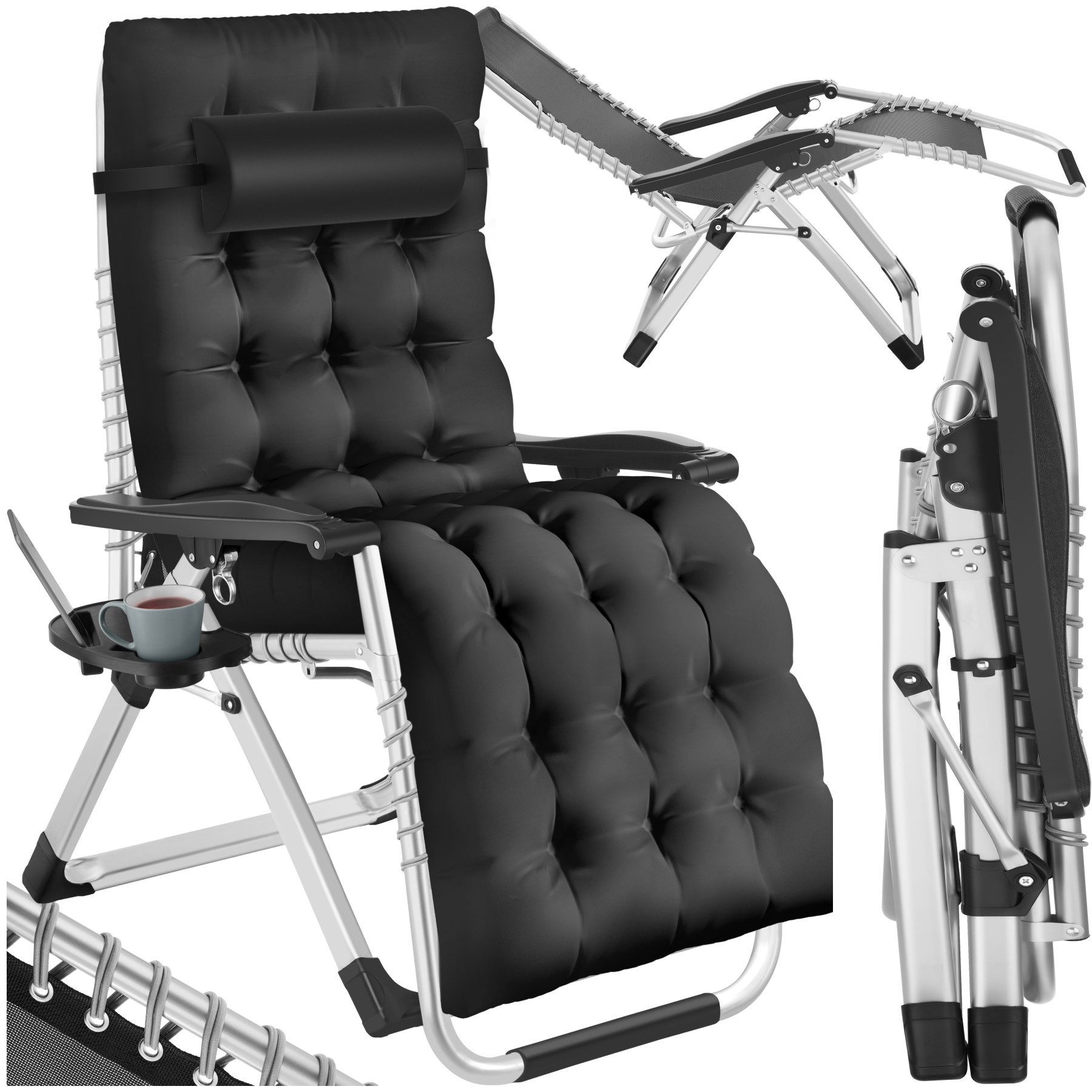 tectake Gartenstuhl Sonnenliege „Cloud“ – klappbar, verstellbar, mit Polste günstig online kaufen