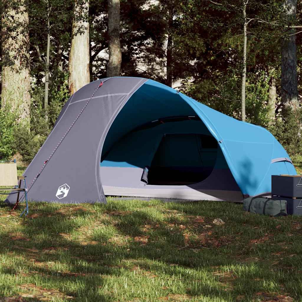 vidaXL Kuppelzelt Kuppel-Campingzelt 4 Personen Blau Wasserdicht, (1 tlg)