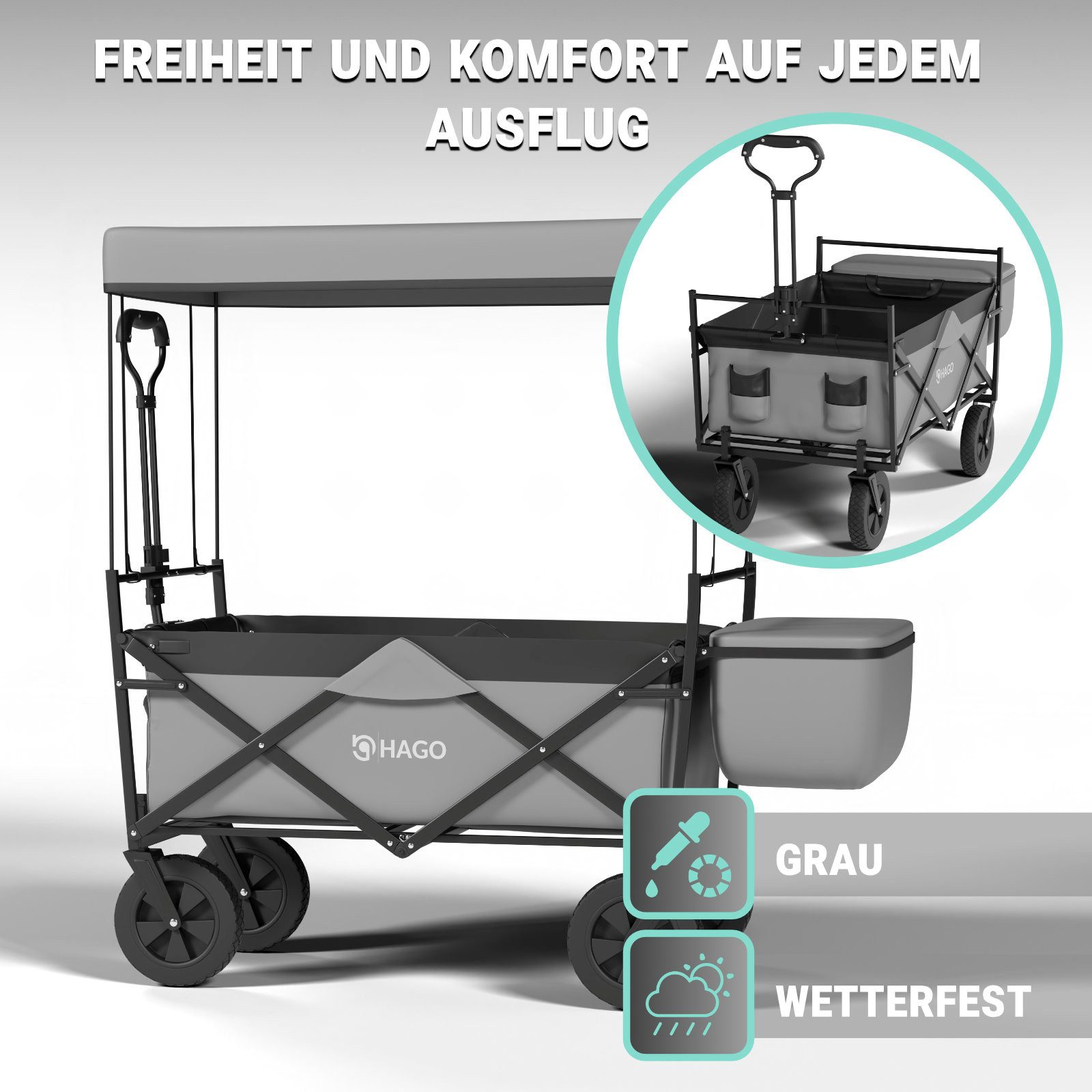 HAGO Garten-Kindersitzgruppe Faltbarer Bollerwagen robust und günstig online kaufen