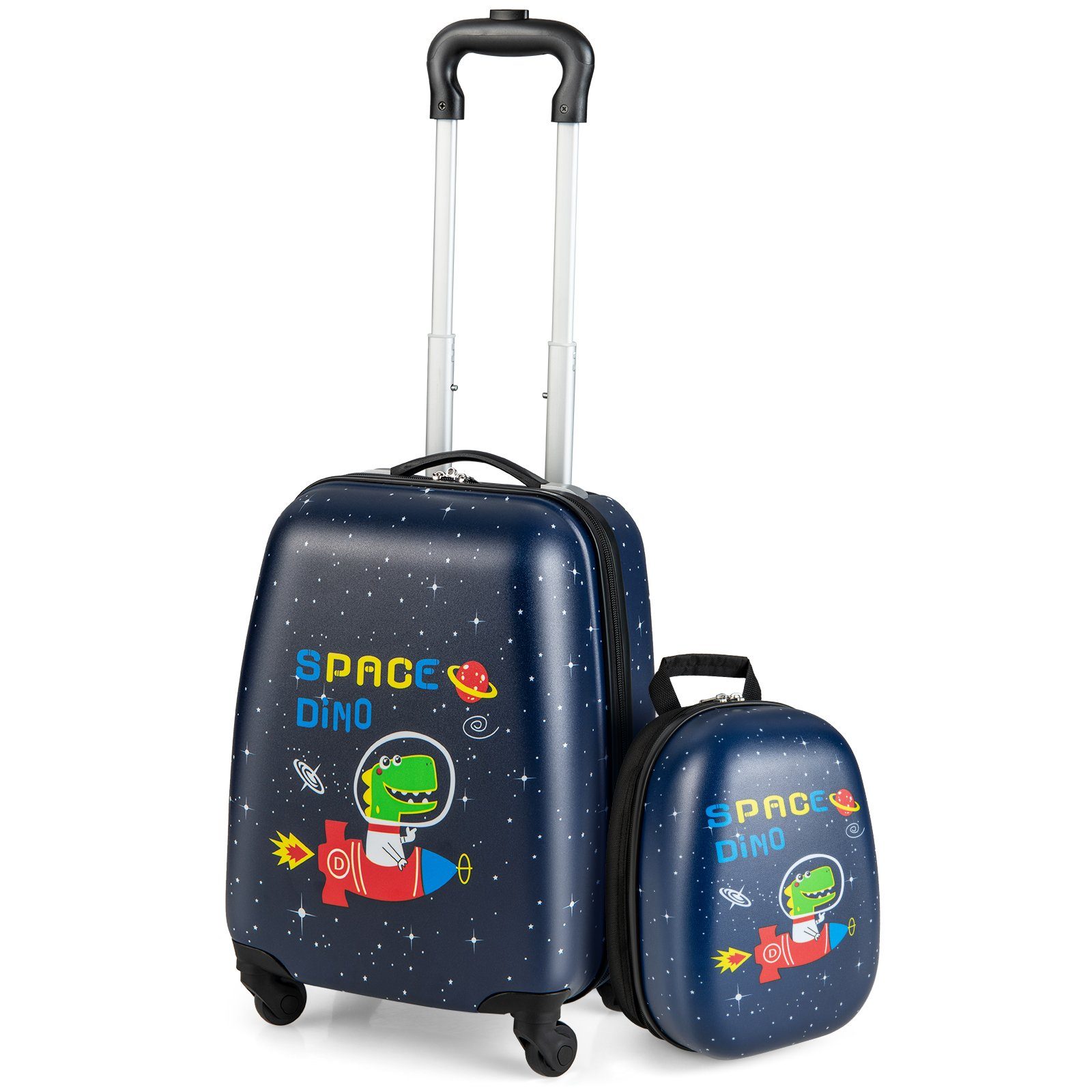 COSTWAY Kinderkoffer 12"+16" Kindertrolley mit Rucksack