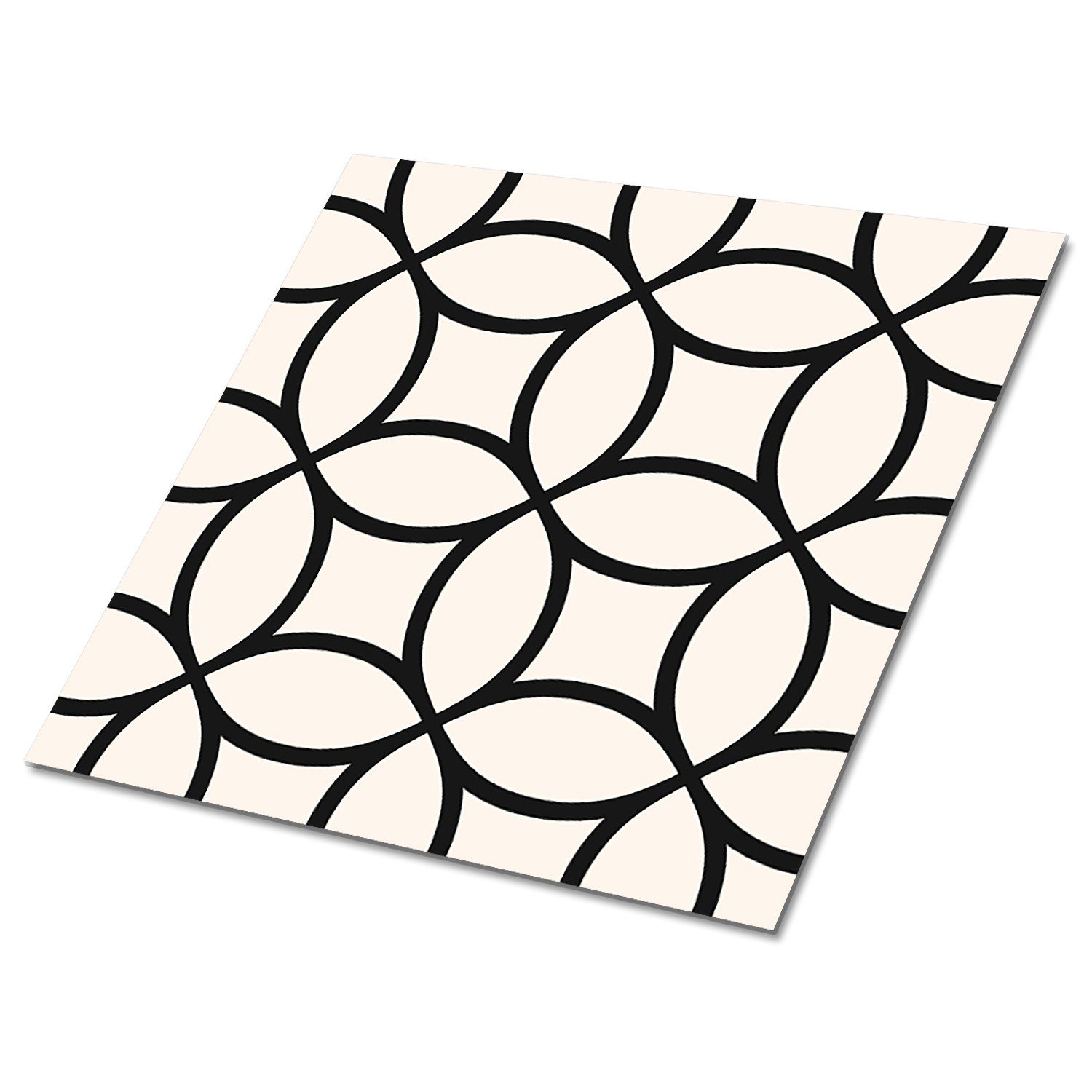 Tulup Vinylfliesen Selbstklebende Fliesen Platten 30 cm x 30 cm Wandpaneele 9 Stück PVC Geometrische Räder