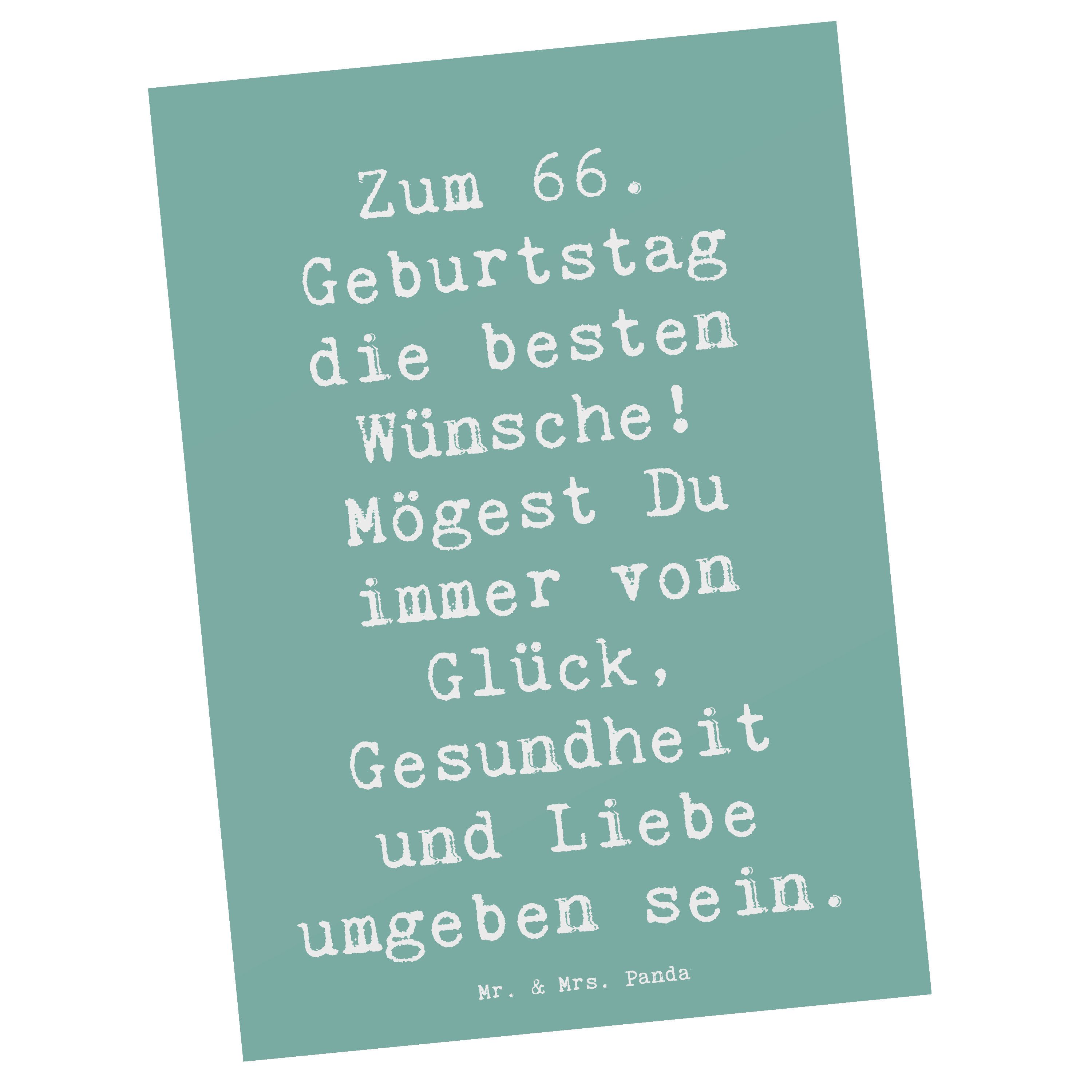 Postkarte Spruch 66. Geburtstag - Meeresbrise - Geschenk, Meilenstein, Dankeska