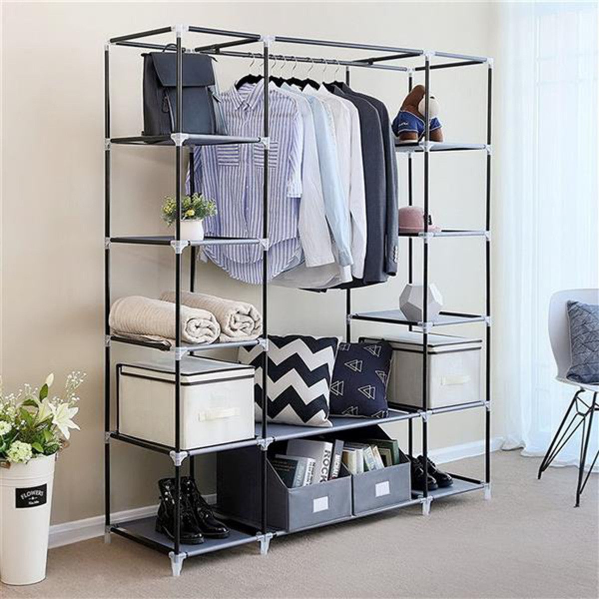 XDeer Kleiderschrank Portable Kleiderschrank mit Non-Woven-Gewebe günstig online kaufen