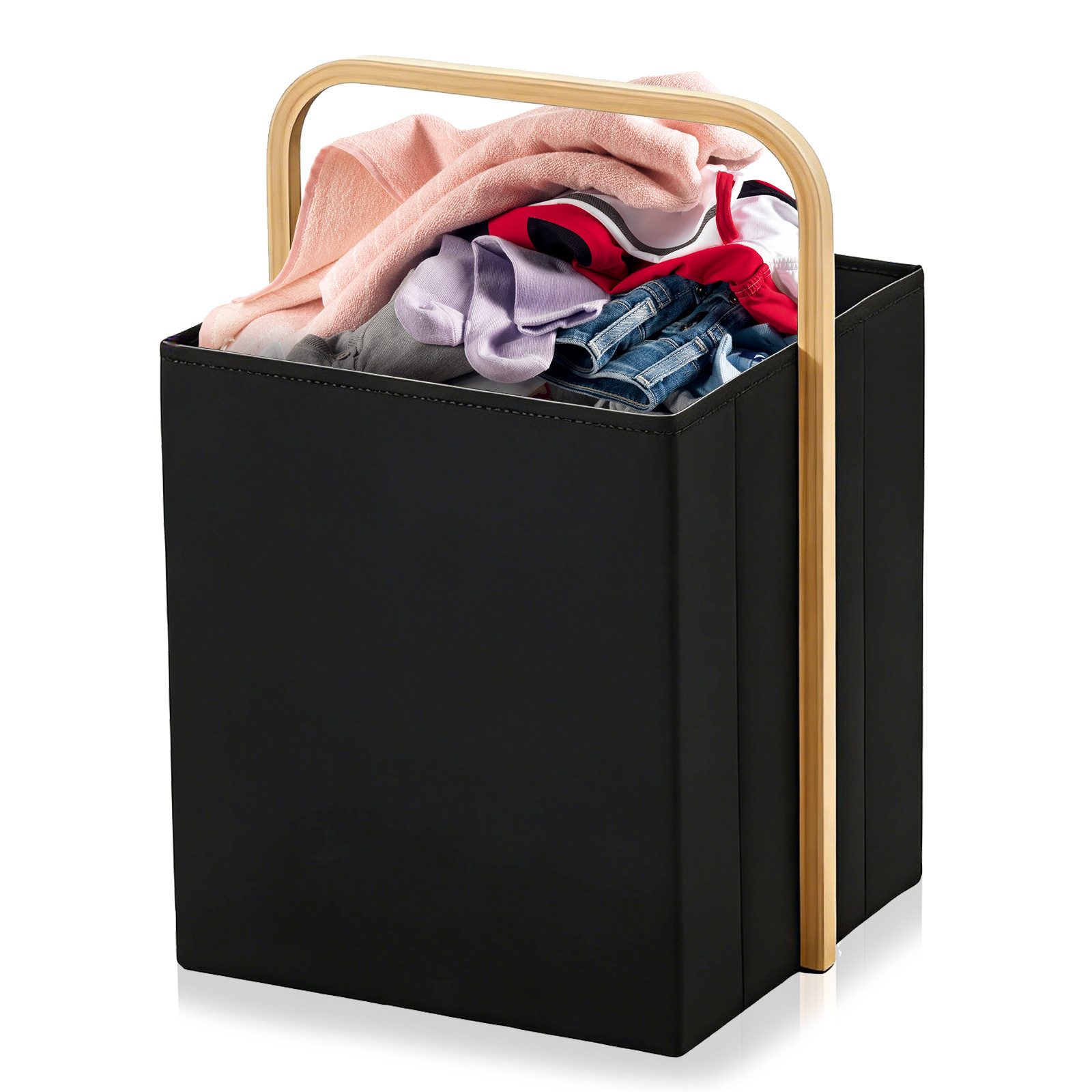 BlingBin Wäschekorb Faltbarer mit Henkel Platzsparender Aufbewahrungskorb (1er Set, 1 St., 50 L, 45 x 35 x 40,5 cm), für Schlafzimmer und Badezimmer, Wäschewanne Laundry Storage Baskets