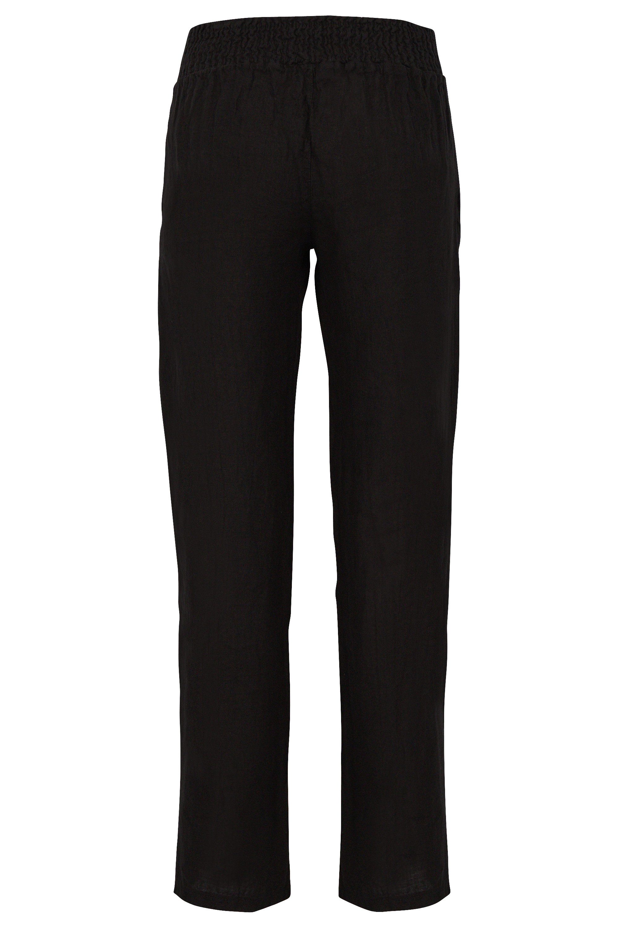 malito more than fashion Leinenhose malito Damen Hose aus Leinen 2727-O bequemer und breiter Gummizug