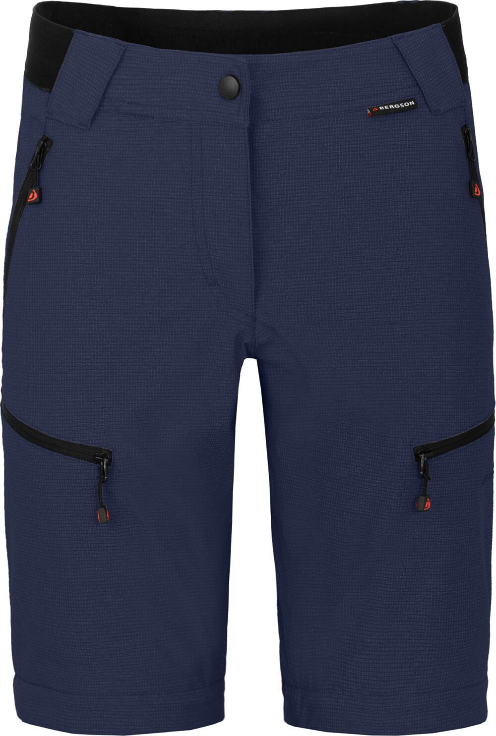 Bergson Zip-off-Hose Zipp-Off Damen blau robust, Wanderhose, elastisch, Kurzgrößen, PORI peacoat