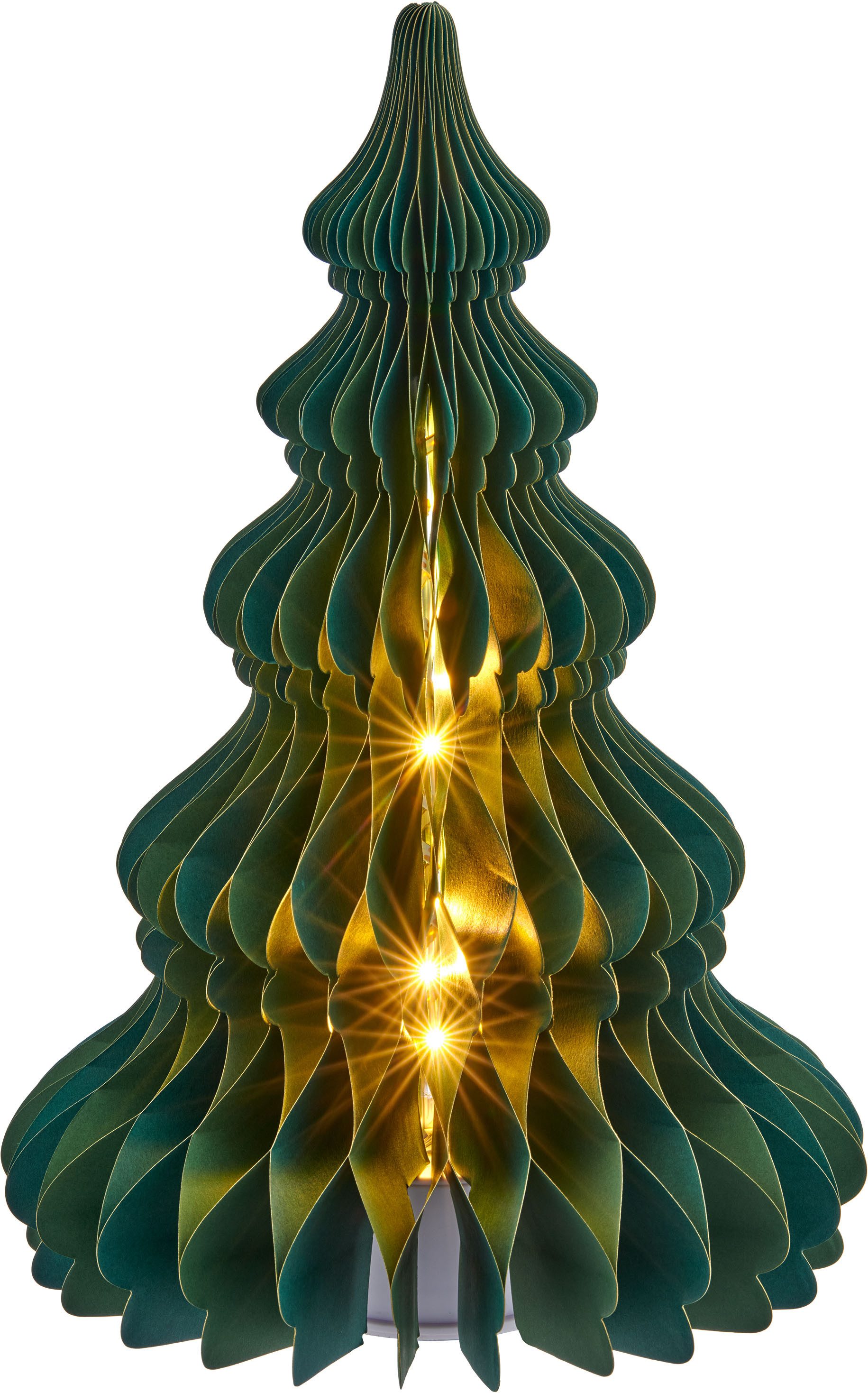 Creativ home LED Dekofigur Deko-Figur Tannenbaum, LED fest integriert, mit Rotation und LED-Beleuchtung