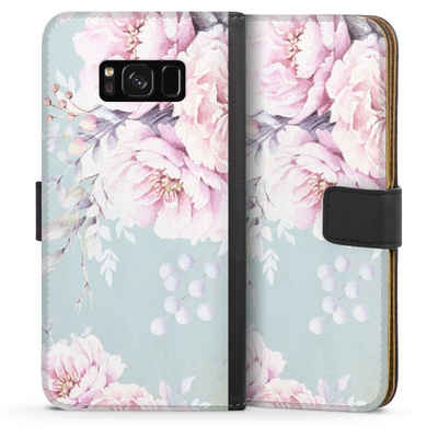 DeinDesign Handyhülle Blume Pastell Wasserfarbe Watercolour Flower, Samsung Galaxy S8 Hülle Handy Flip Case Wallet Cover Handytasche Leder