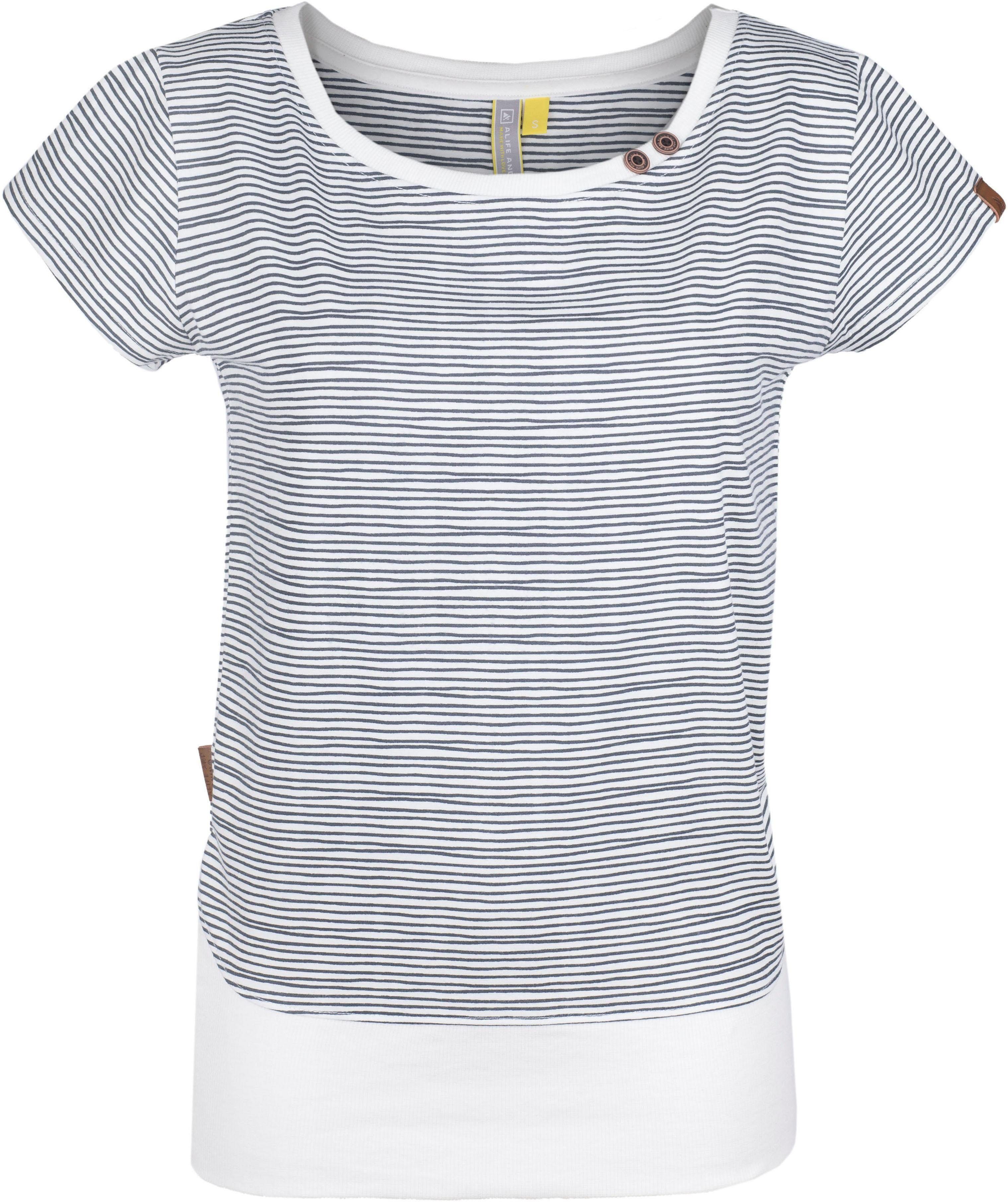 Alife & Kickin T-Shirt maritimes Shirt mit breitem Bündchen cloudy stripes