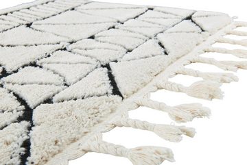 Teppich OCEAN, done.®, rechteckig, Höhe: 10 mm, modernes Scandi Design, Hoch-Tief Effekt, mit Fransen