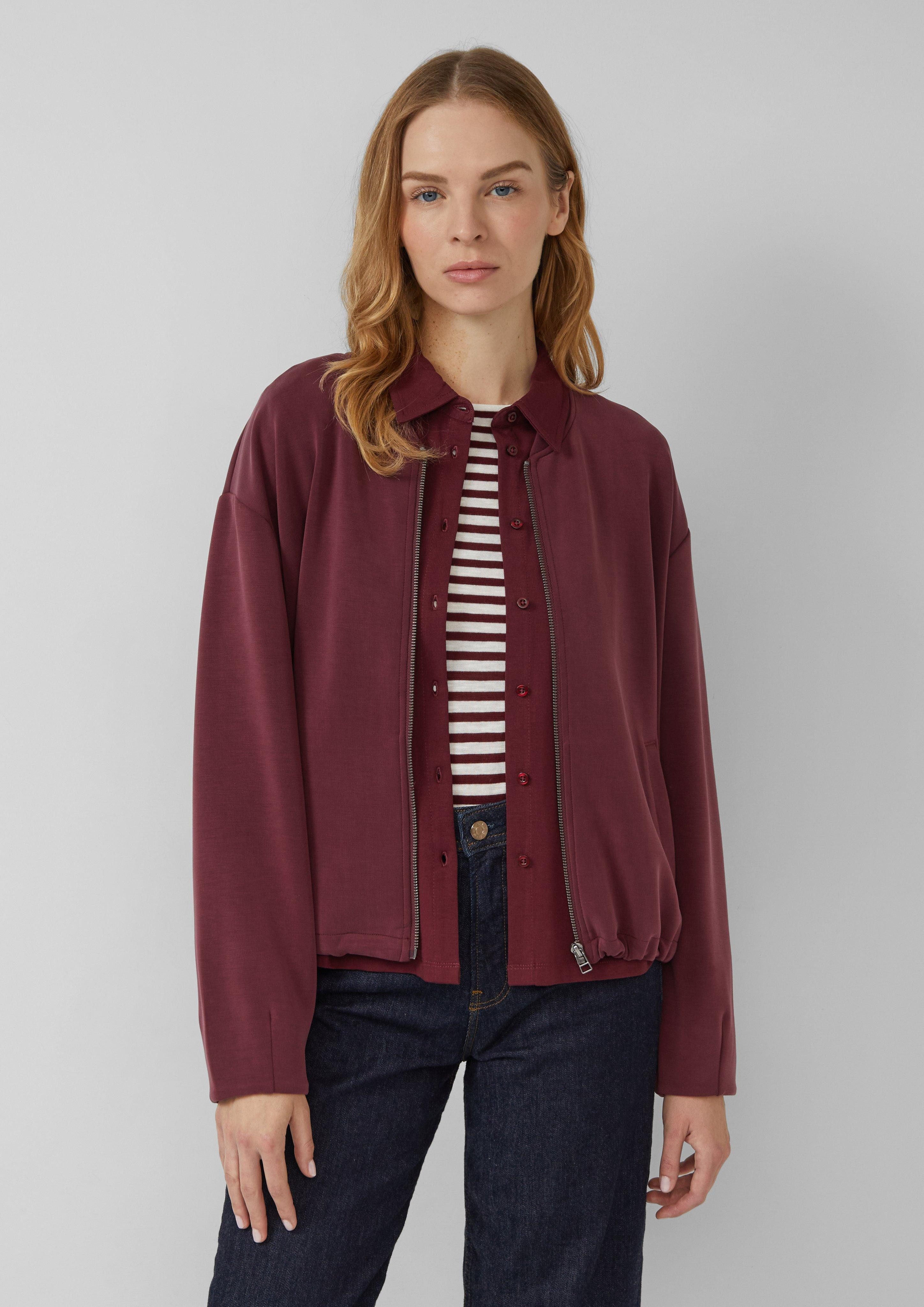 s.Oliver Sweatshirt Oversized Scuba-Jacke mit verstellbarem günstig online kaufen