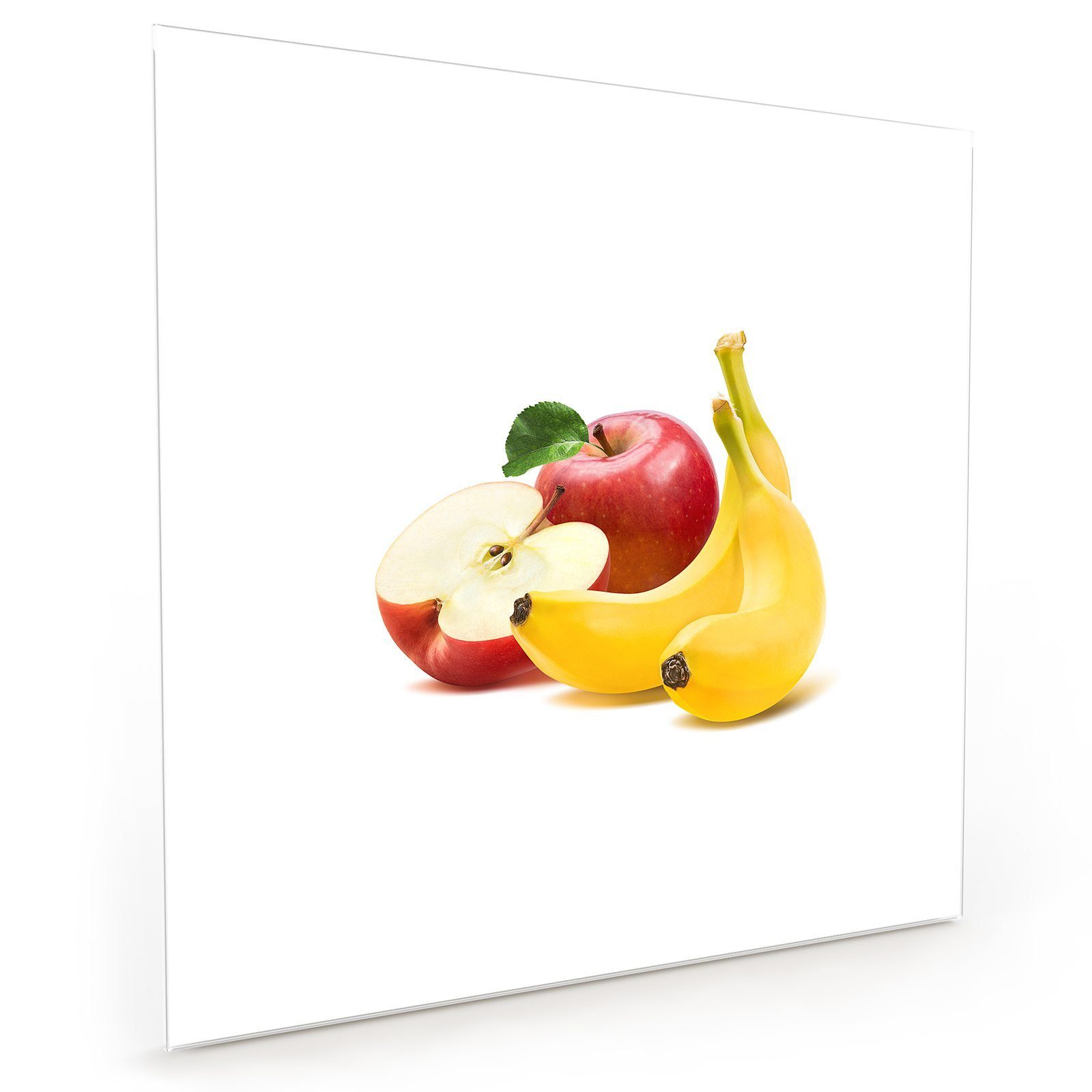 Primedeco Küchenrückwand Spritzschutz Glas Bananen und Äpfel