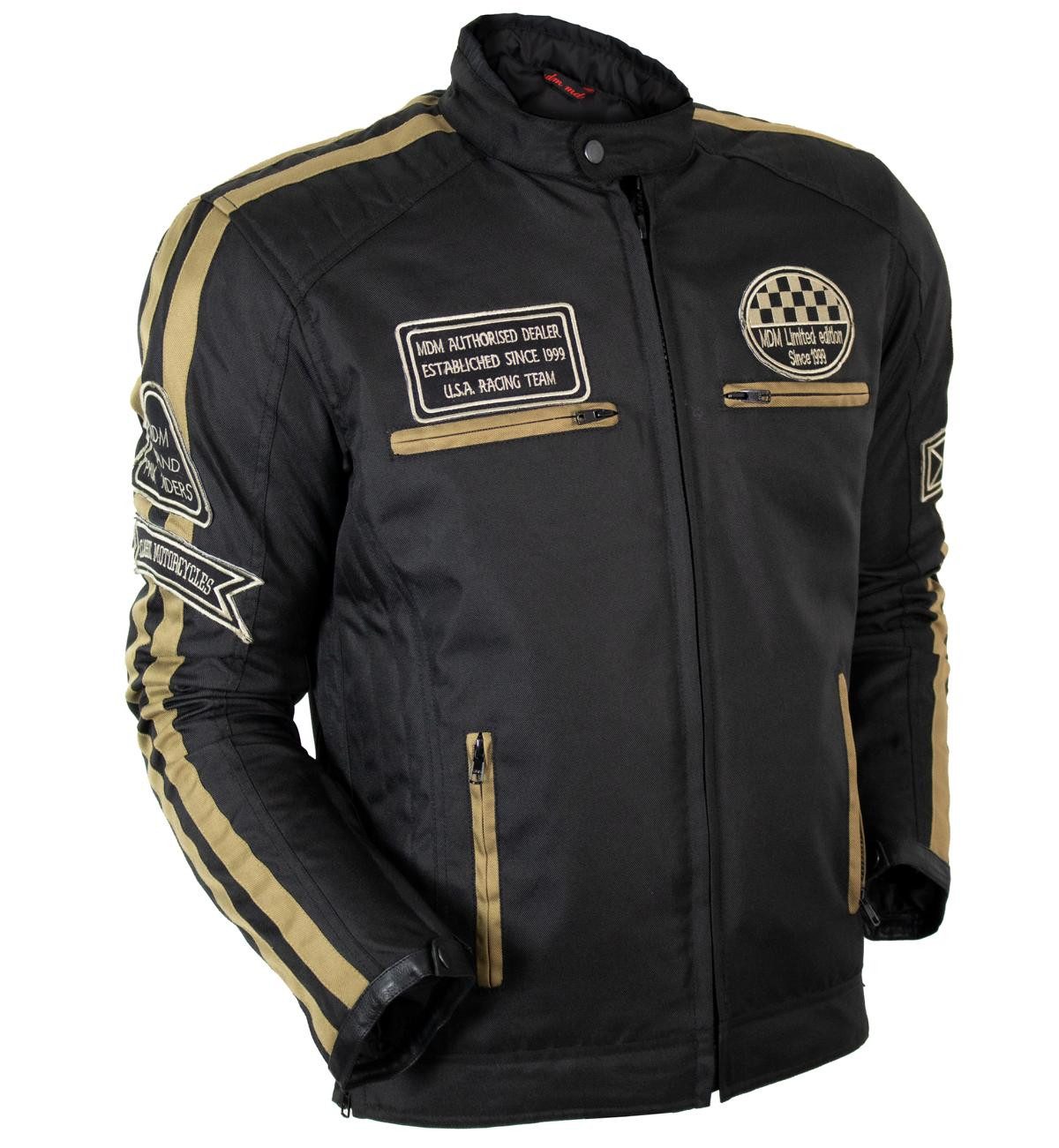 MDM Motorradjacke Herren Motorradjacke Textil Highway Stil mit Protektoren Highway Stil, 5 Protektoren, winddicht, wasserabweisend