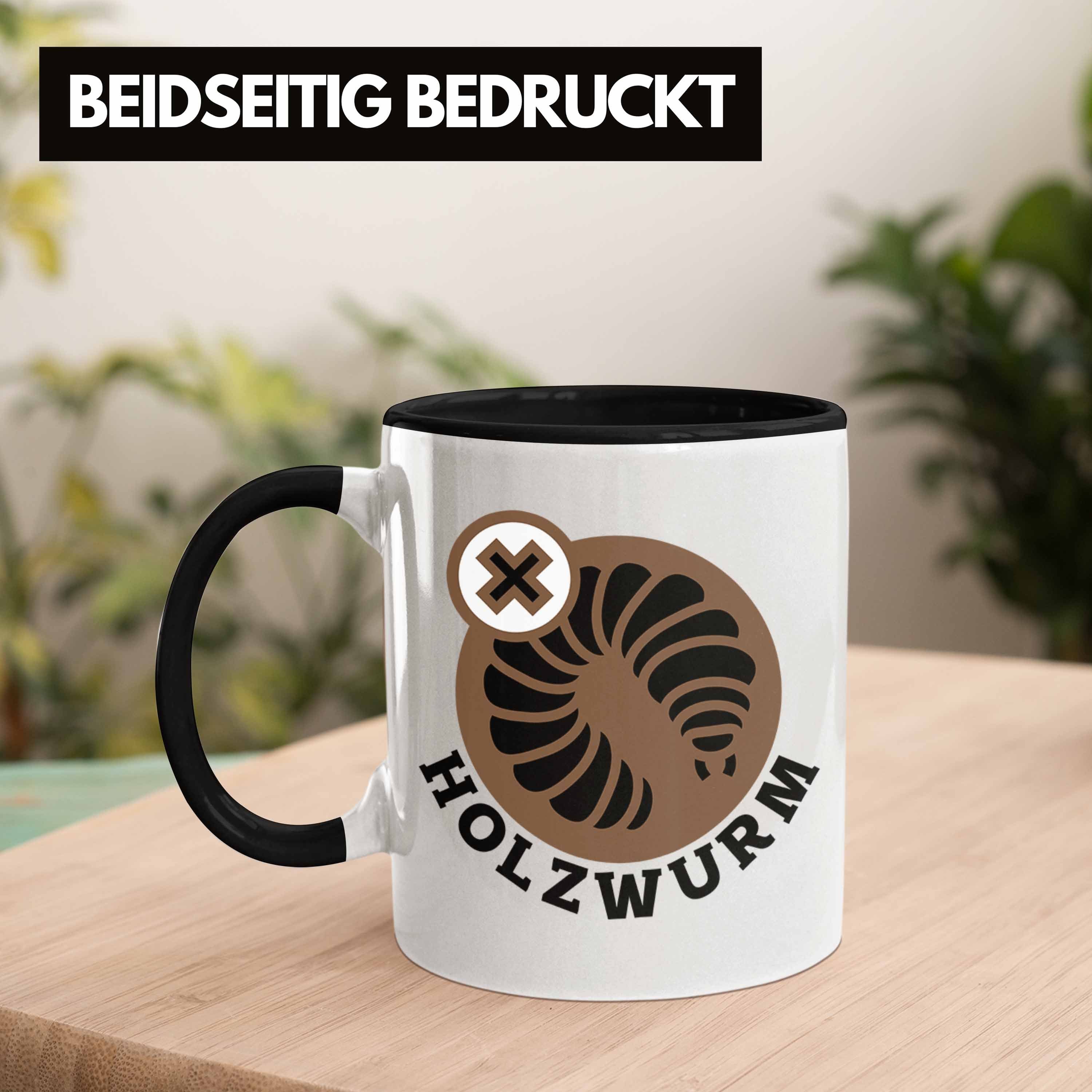 Geschenkidee Holzarbeiter Kreissäge Trendation Tasse Schwarz Geschenk Holzwurm Schreiner Tasse