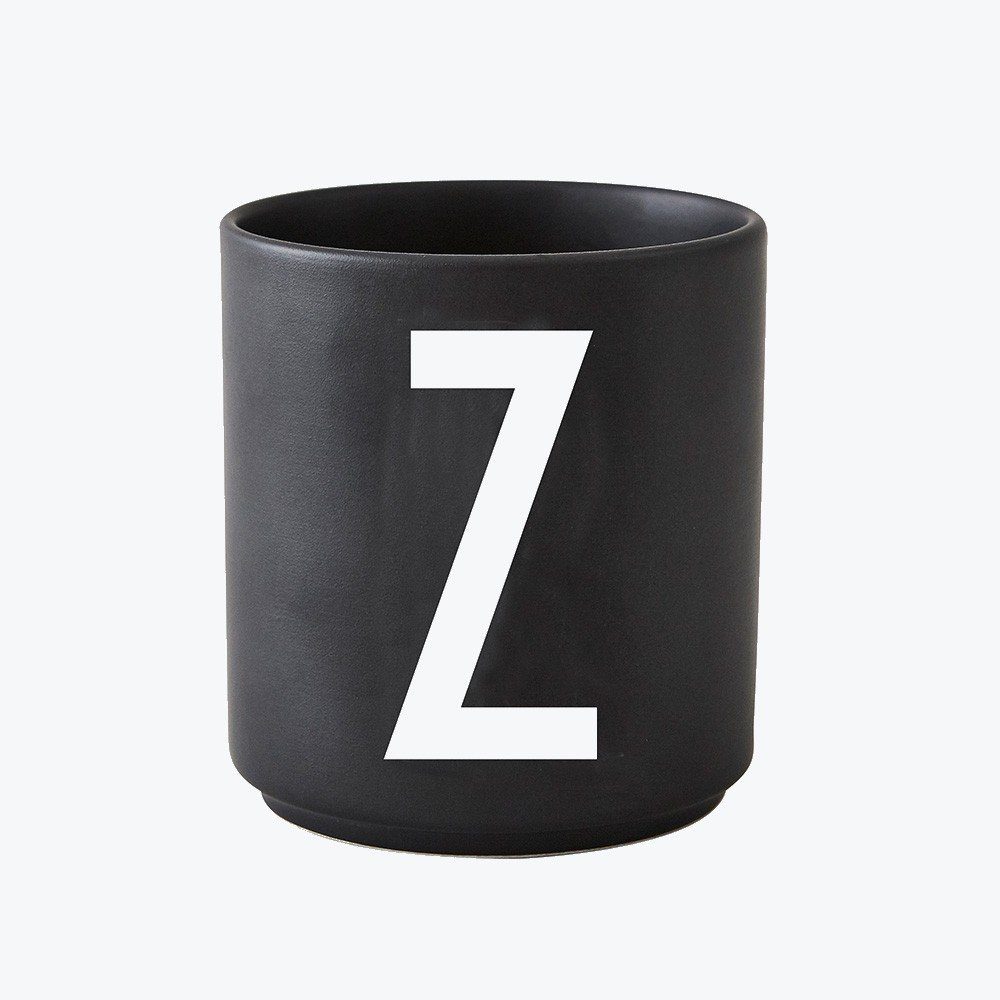 Design Letters Becher Porzellanbecher Schwarz Z, Porzellan