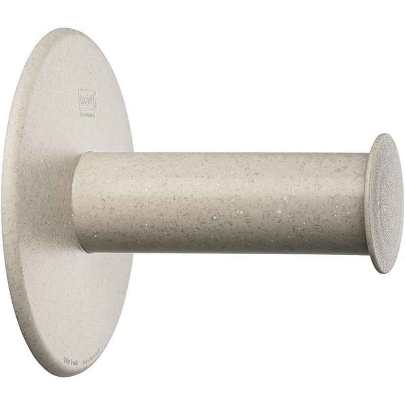 KOZIOL Toilettenpapierhalter PLUGNROLL WC-Rollenhalter Beige, ohne Bohren mit Saugnapf