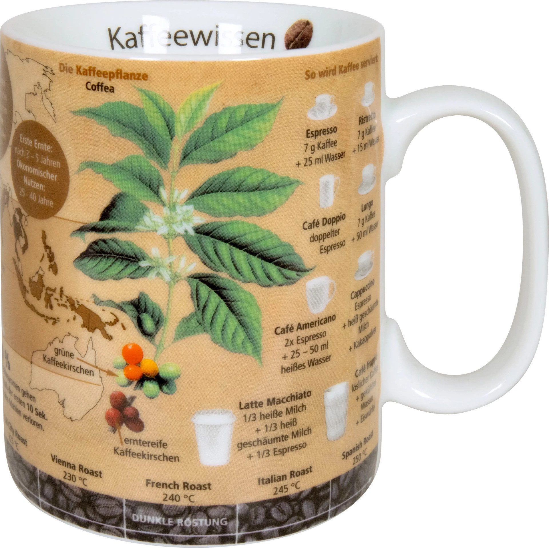 Könitz Кружки Könitz Wissensbecher "Kaffeewissen" 490 ml, hochwertiges Porzellan