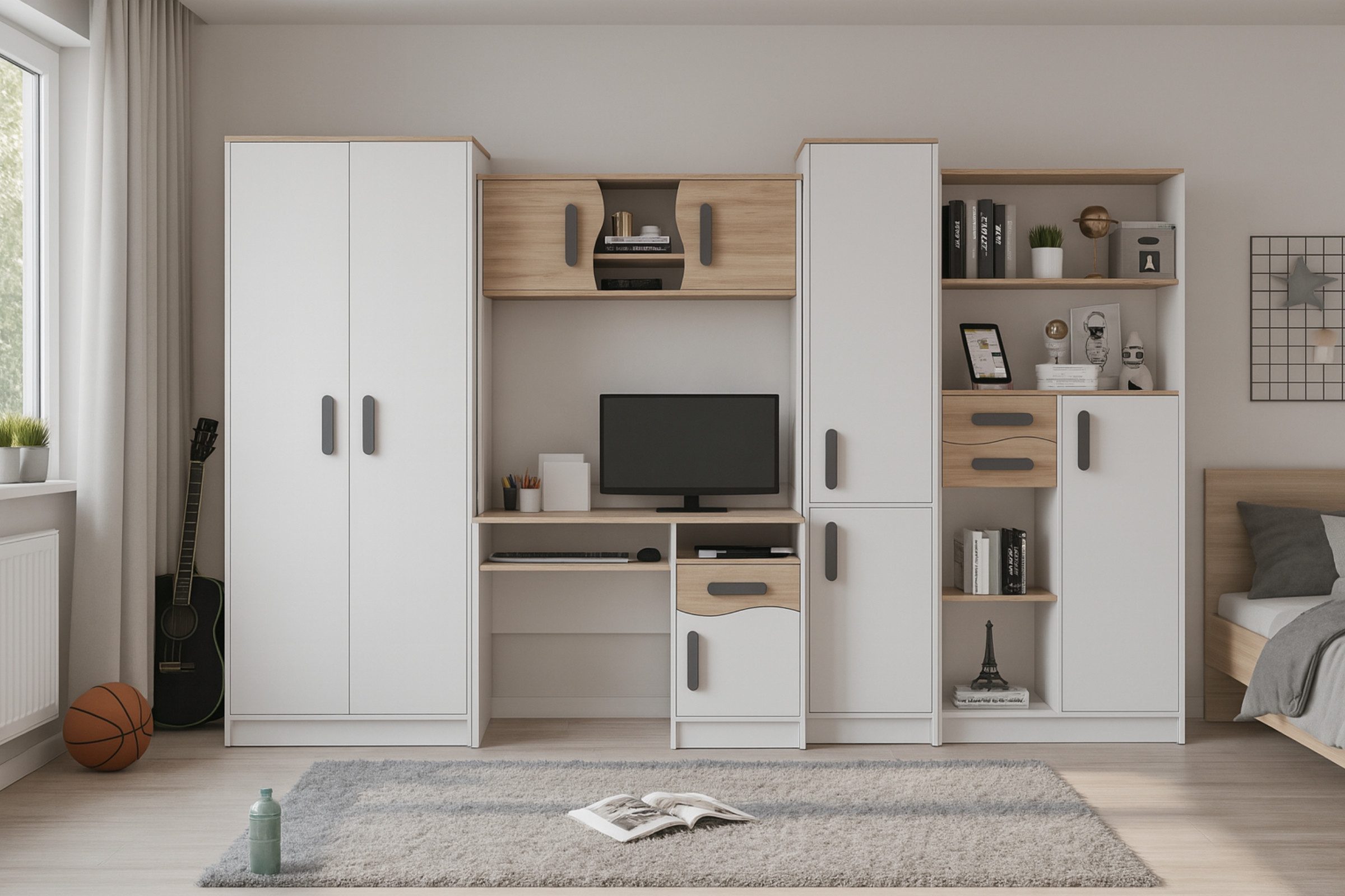 Deine Möbel 24 Jugendzimmer-Set MIKI Jugend-Schrankwand Jugendzimmer Jugend günstig online kaufen