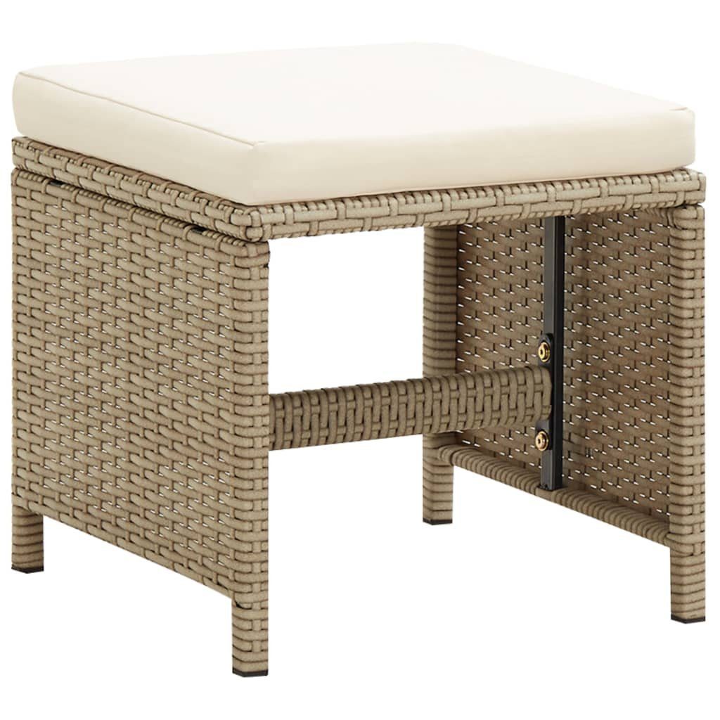 Stk. Rattan vidaXL Gartenstühle Beige Hocker (4 Poly Gartenstuhl St) mit Beige Beige | 2