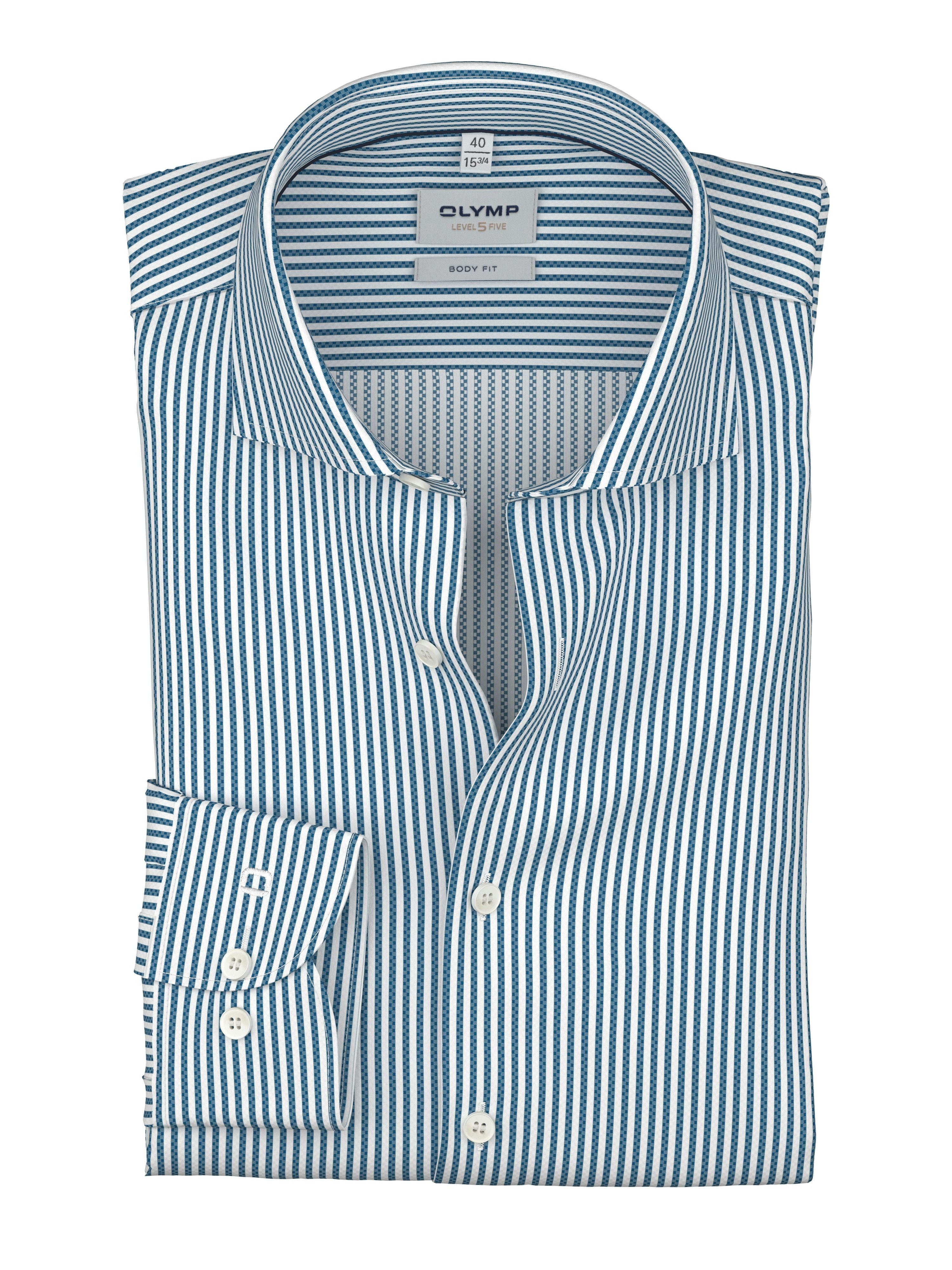 OLYMP Businesshemd Level 5 Royal-Kentkragen, body fit