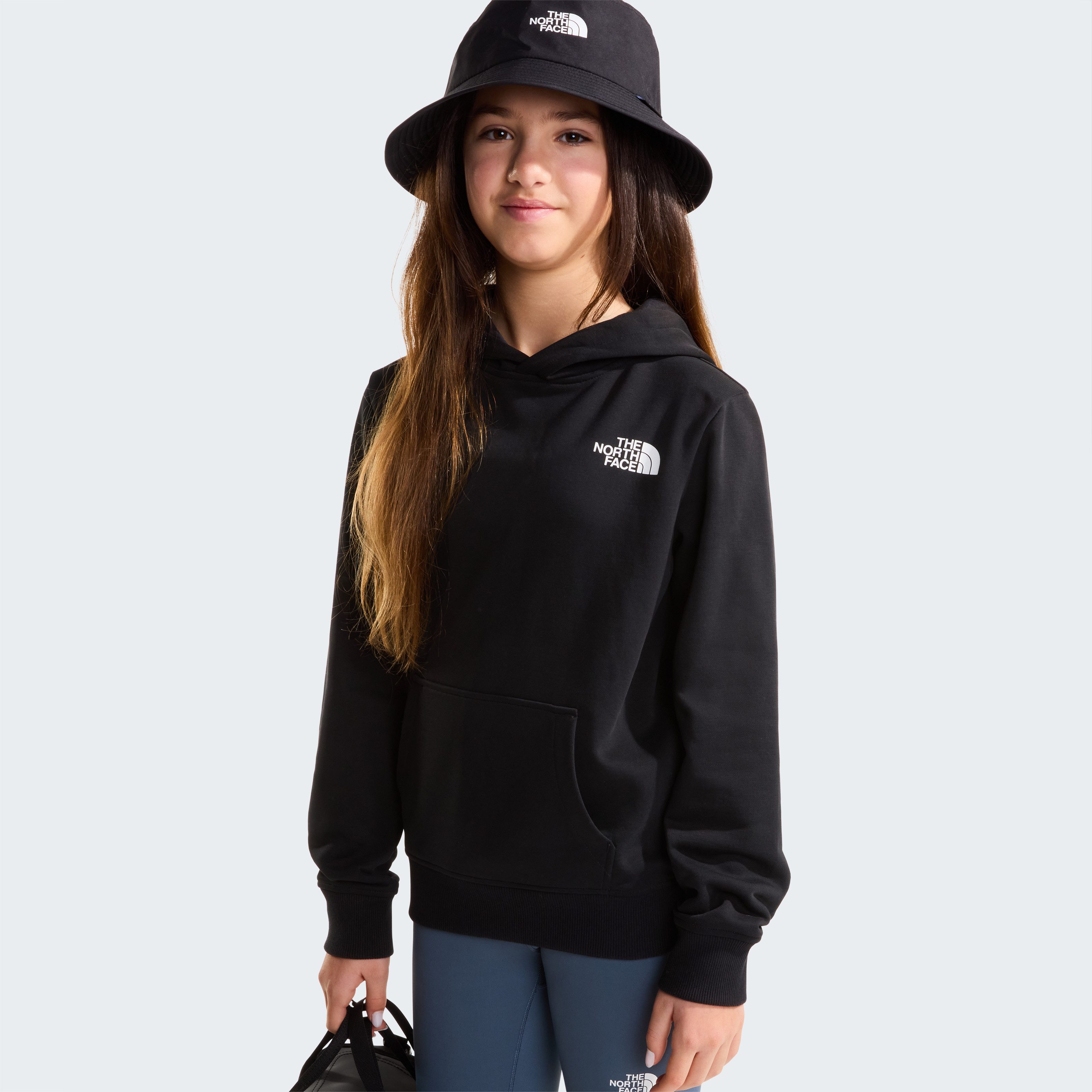 The North Face Kapuzensweatshirt TEEN BOX NSE REGULAR HOODIE mit Logos auf Vorder- und Rückseite, aus Baumwolle, mit Rippbündchen