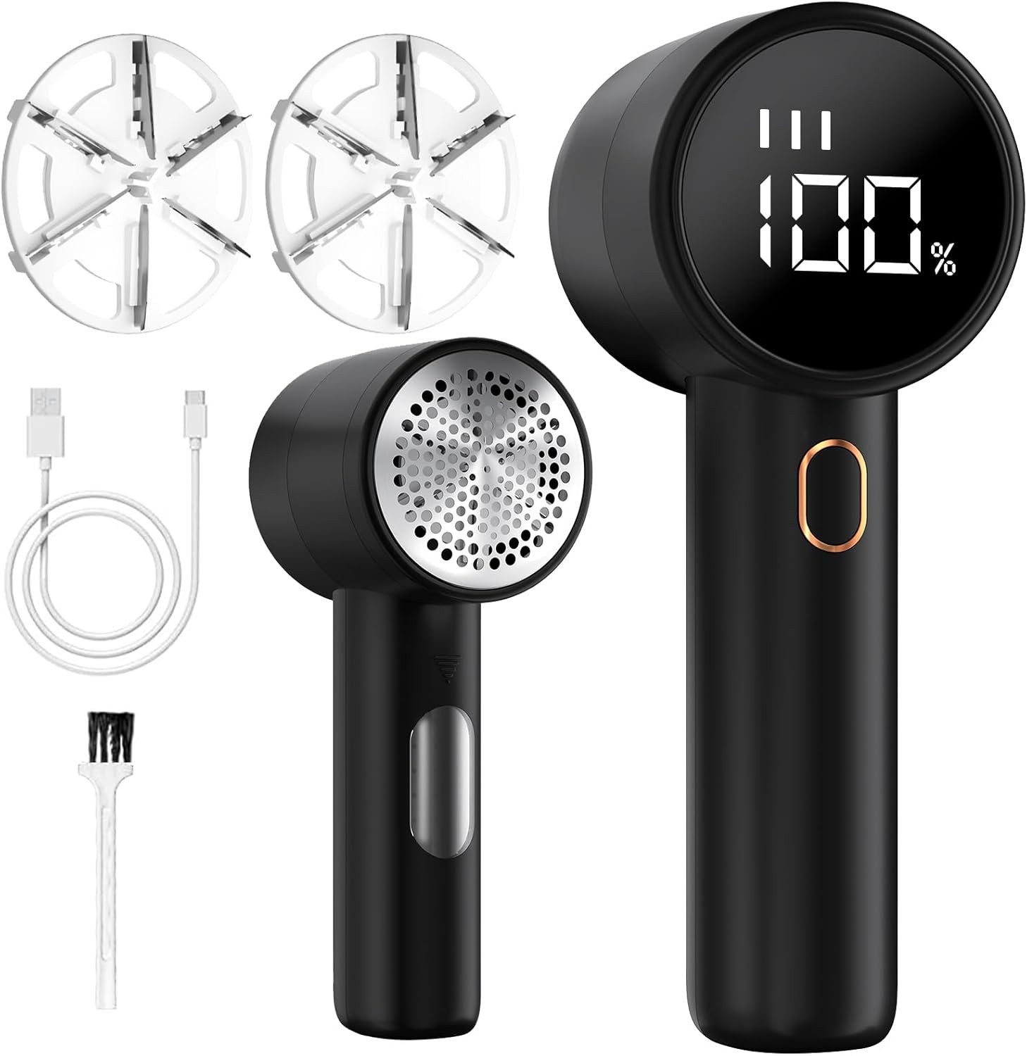 POPOLIC Fusselrasierer Tragbarer Aufladbar Elektrisch Fusselentferner,für Verschiedene Stoffe, 3 Geschwindigkeiten Sind Einstellbar,LED-Anzeige,Fusselfräse