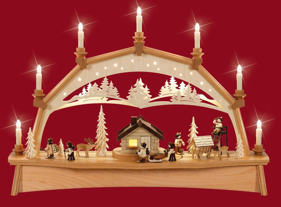 Holzwerkstatt Weisbach Lichterbogen Weisbach Lichterbogen Waldhaus mit bewegten Figuren