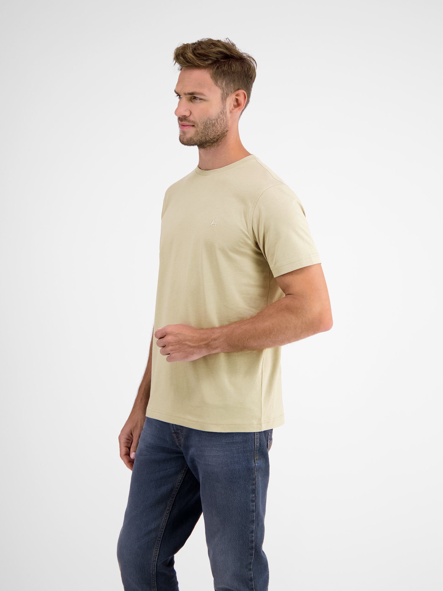 vielen Basic in Farben LERROS STONE SOFT T-Shirt LERROS T-Shirt