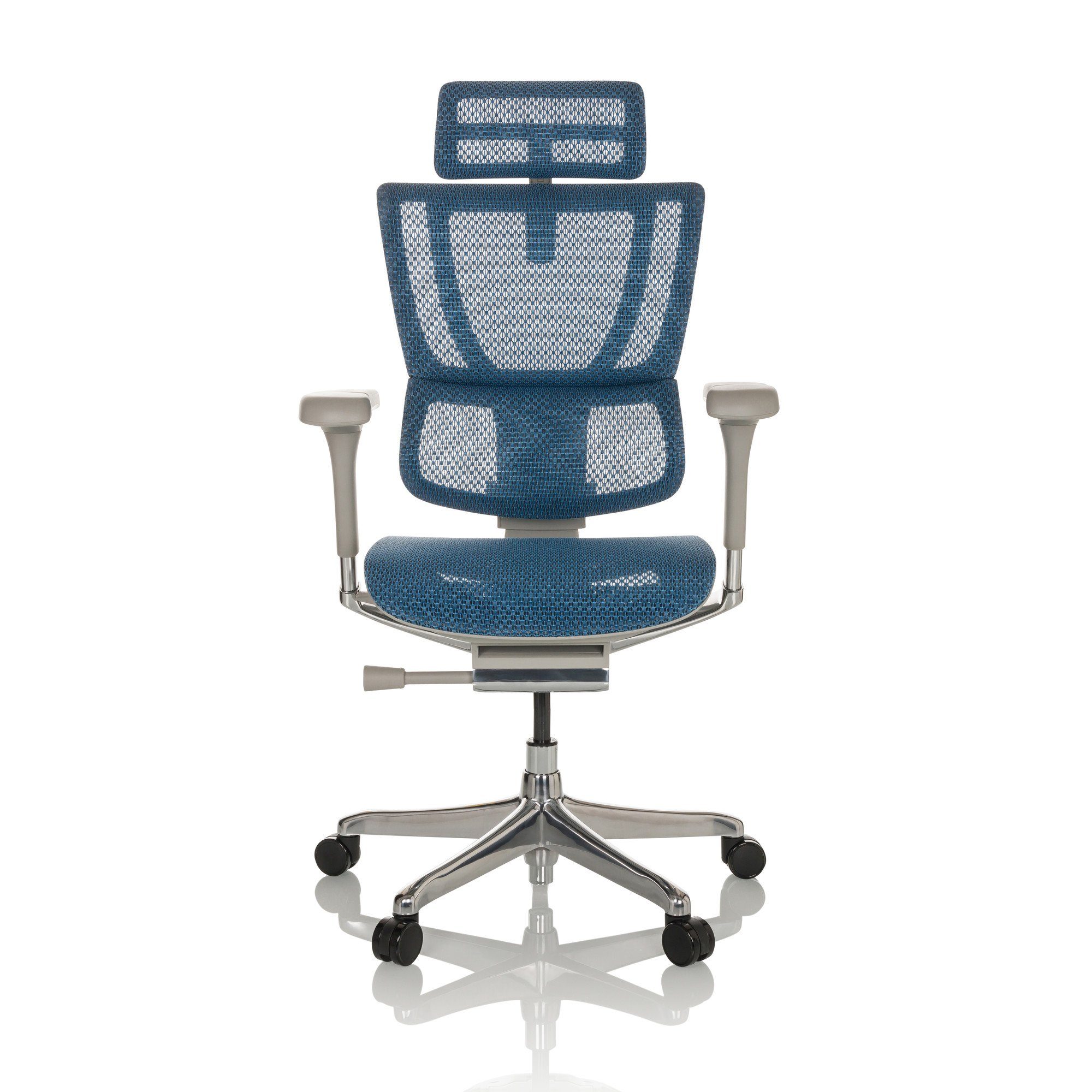 Drehstuhl Chefsessel hjh I ERGOHUMAN ergonomisch Blau Bürostuhl SLIM (1 G Netzstoff St), Luxus OFFICE