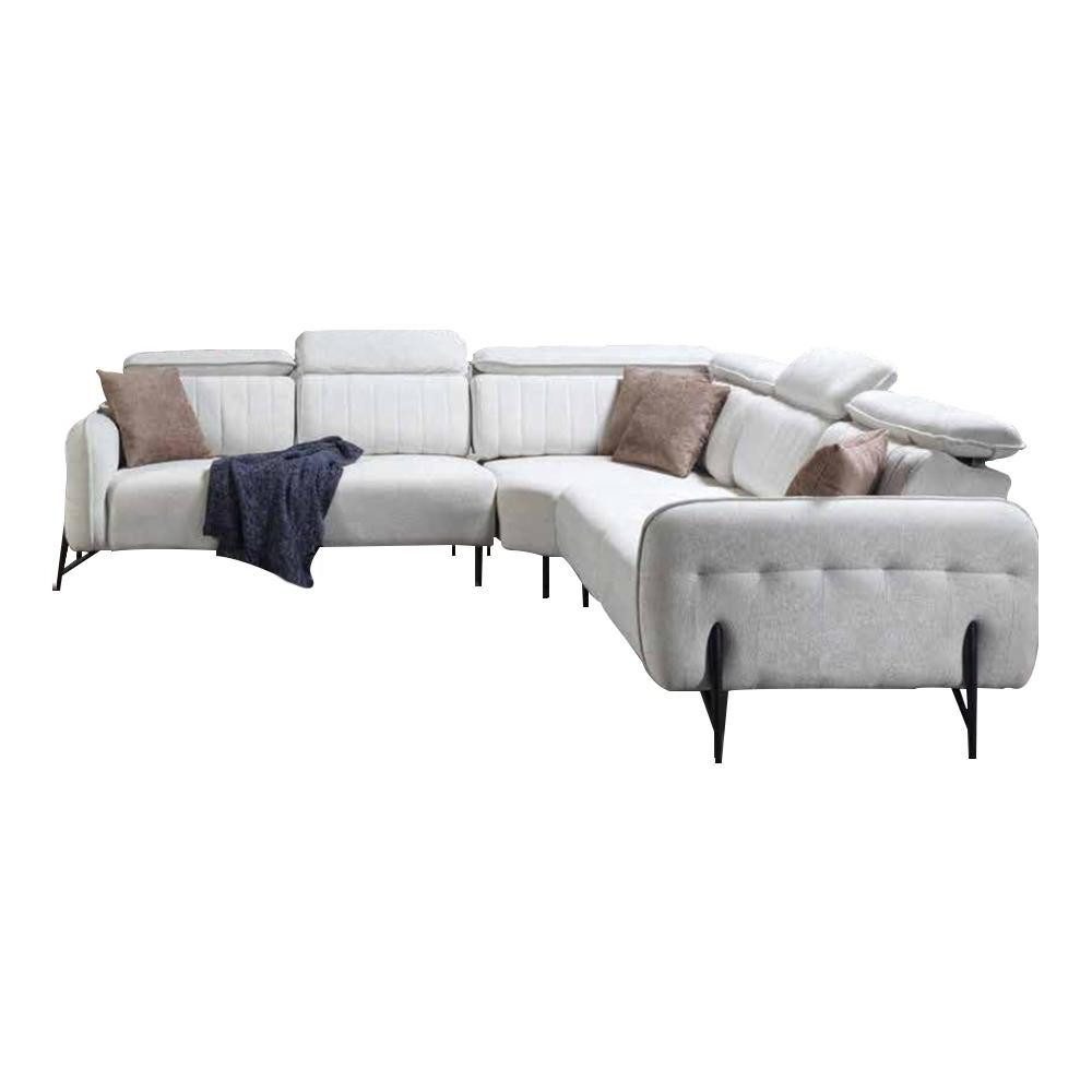 Xlmoebel Ecksofa Elegantes weißes Polstercouch-Design für luxuriöse Wohnräume, Hergestellt in Europa