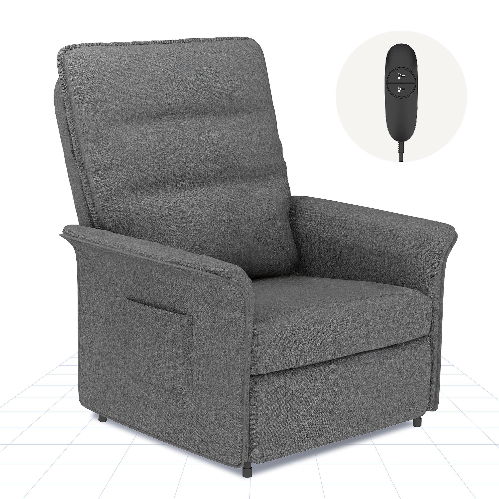 FLEXISPOT Sessel Elektrischer Einzelsessel – Ergonomischer Fernsehsessel, verstellbar (105°–155° Rückenlehnenverstellung, kompakte Bauweise & komfortable Sitzposition), belastbar bis 200 kg