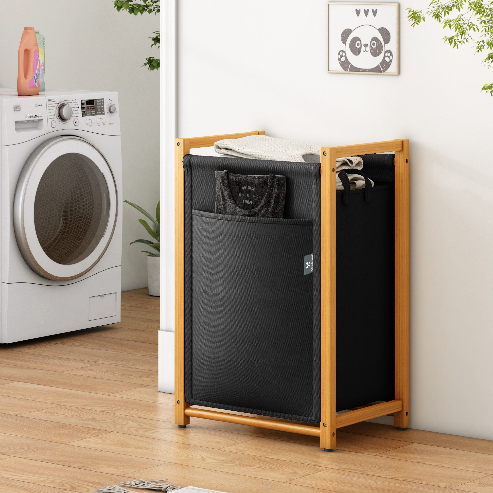 AdelDream Ausziehwäschekorb AdelDream Bambus Wäschesammler günstig online kaufen