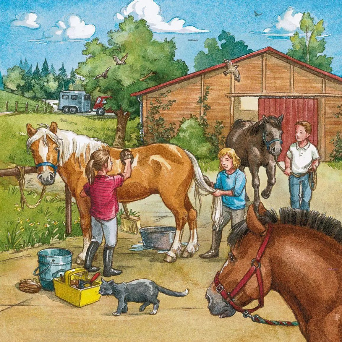 Ravensburger Puzzle Mein Reiterhof. Puzzle (3 x 49 Teile), 49 Puzzleteile günstig online kaufen