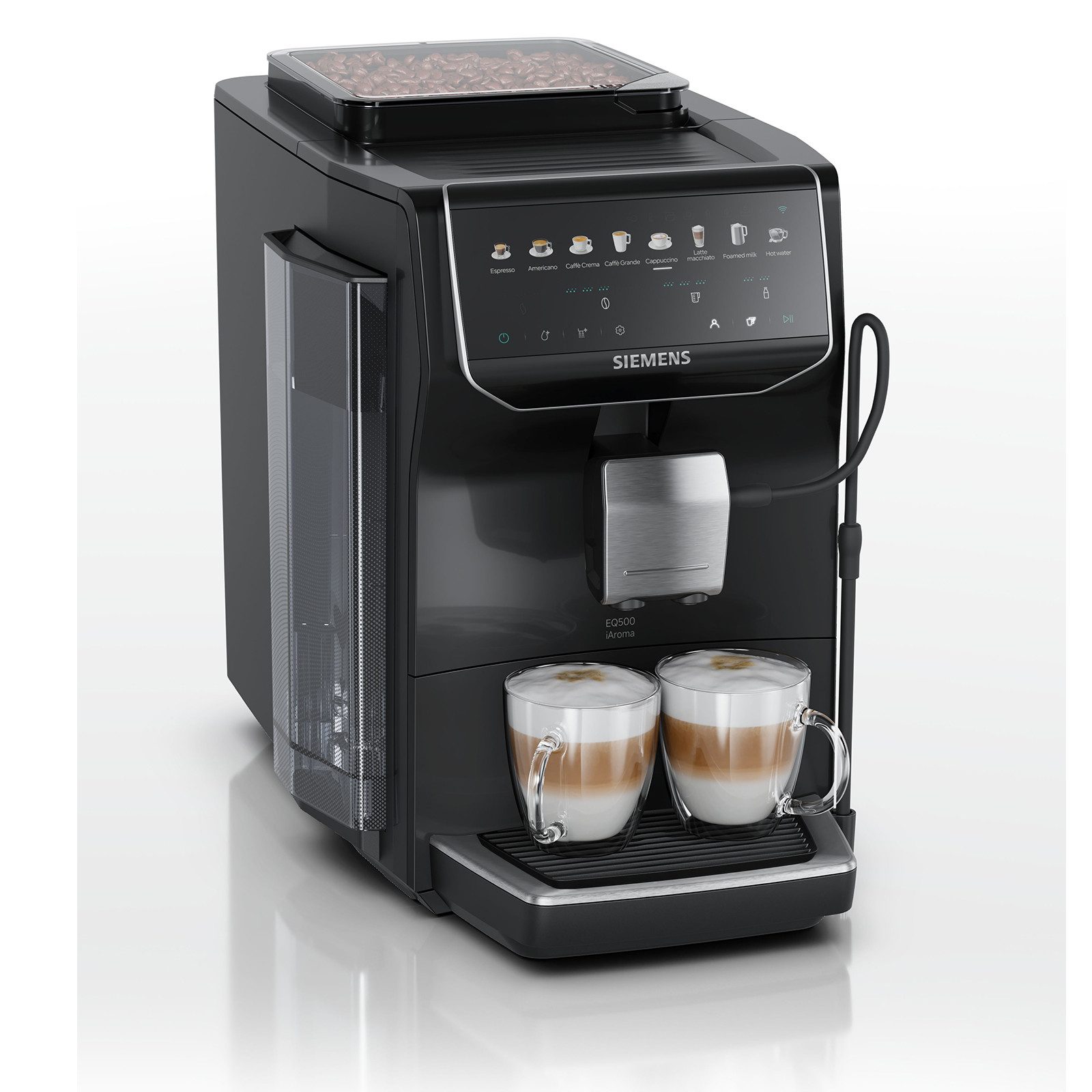 SIEMENS Kaffeevollautomat EQ500 iAroma, Personalisierbares Benutzerprofil, Sprachsteuerung via Alexa