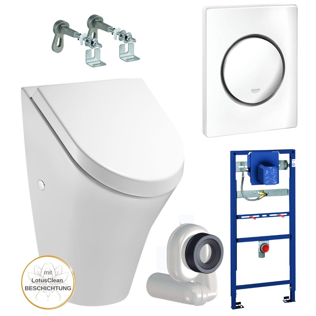 Grohe Urinal Grohe Vorwandelement für Urinal mit Deckel Siphon, Keramik, Wasserspülung, (Spar-Set, Komplettset)