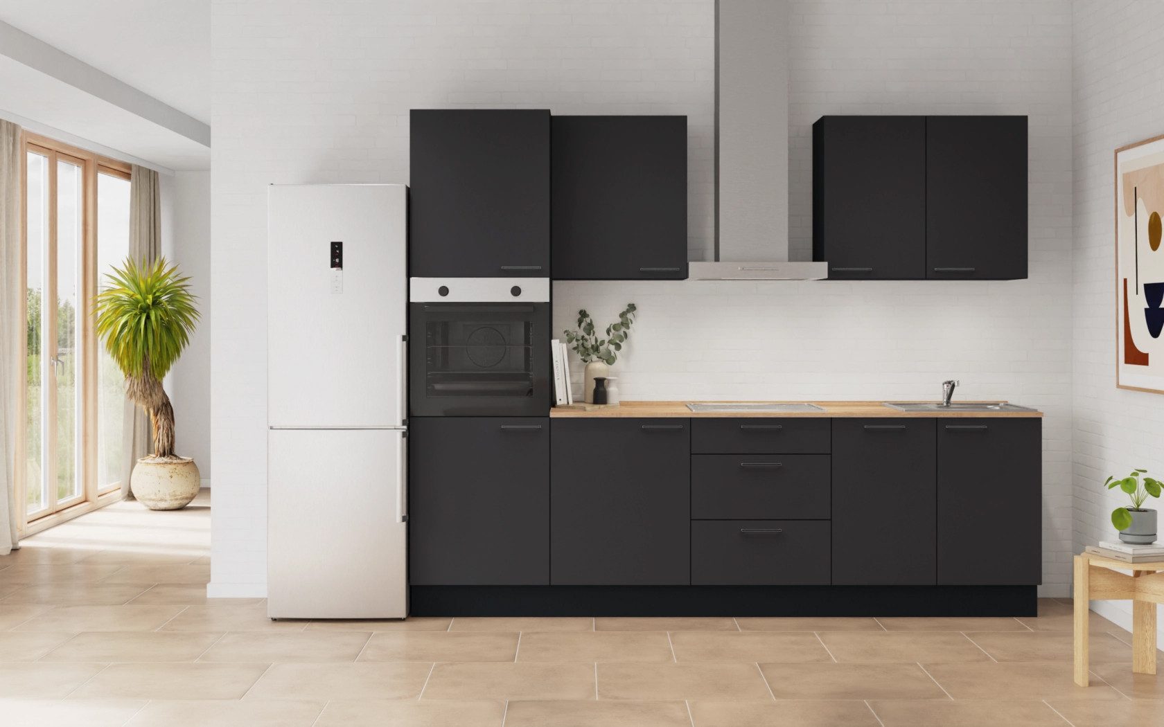 nobilia® Küchenzeile Norr, individuell anpassbar, gratis Küchenplanung mit Profis, (Breite 270 cm), vormontiert, wahlw. mit E-Geräten, inkl. Lieferung