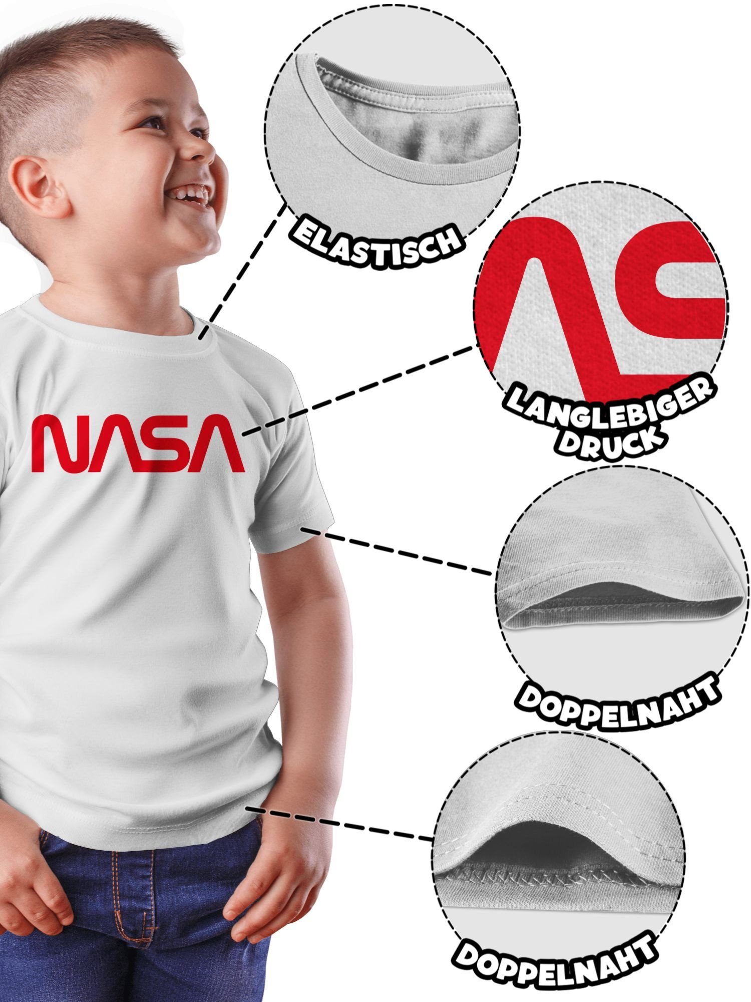 und Co Mondlandung Raumfahrt Nasa Astronaut T-Shirt Weltraum Shirtracer Weiß 3 - Kinderkleidung