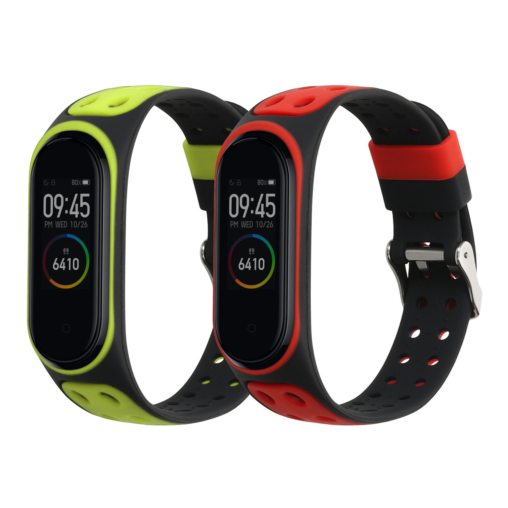 kwmobile Uhrenarmband für Xiaomi Mi Band 4 / Mi Band 3 Armband Smartwatch, 2-tlg., Ersatzarmband für Fitnesstracker - Wechselarmband Smartwatch