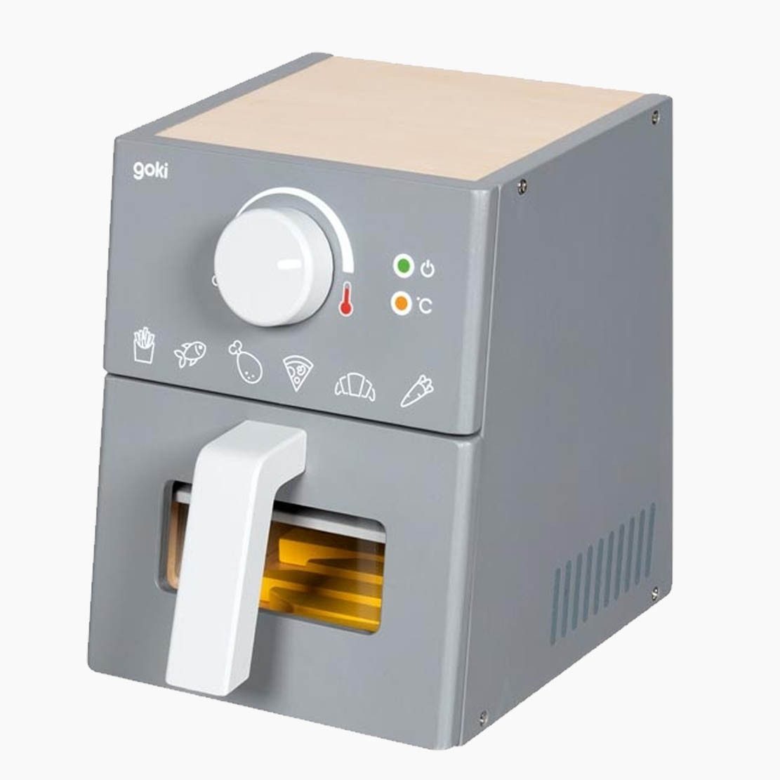 goki Kinder-Toaster Airfryer mit Zubehör, (packung, 16-tlg., set), Perfekt für Spielküche, Bistro und Kaufladen