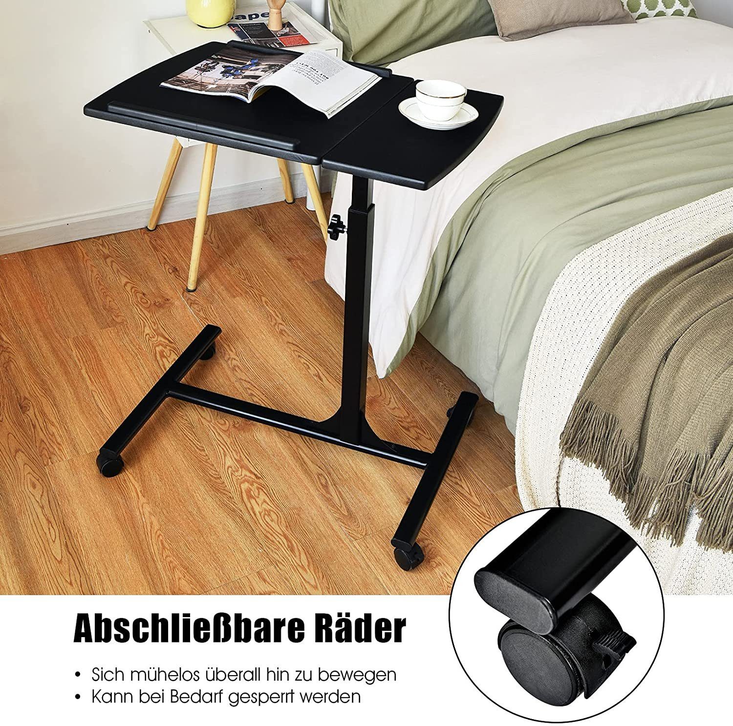 COSTWAY Laptoptisch, Bett, auf Rollen, höhen- günstig online kaufen