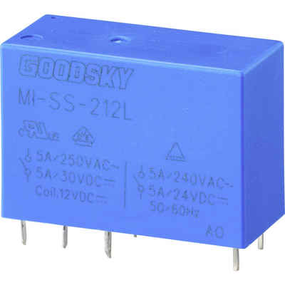 GoodSky Zeitrelais GoodSky MI-SS-212L Printrelais 12 V/DC 5 A 2 Wechsler 1 St. Tube, (MI-SS-212L)