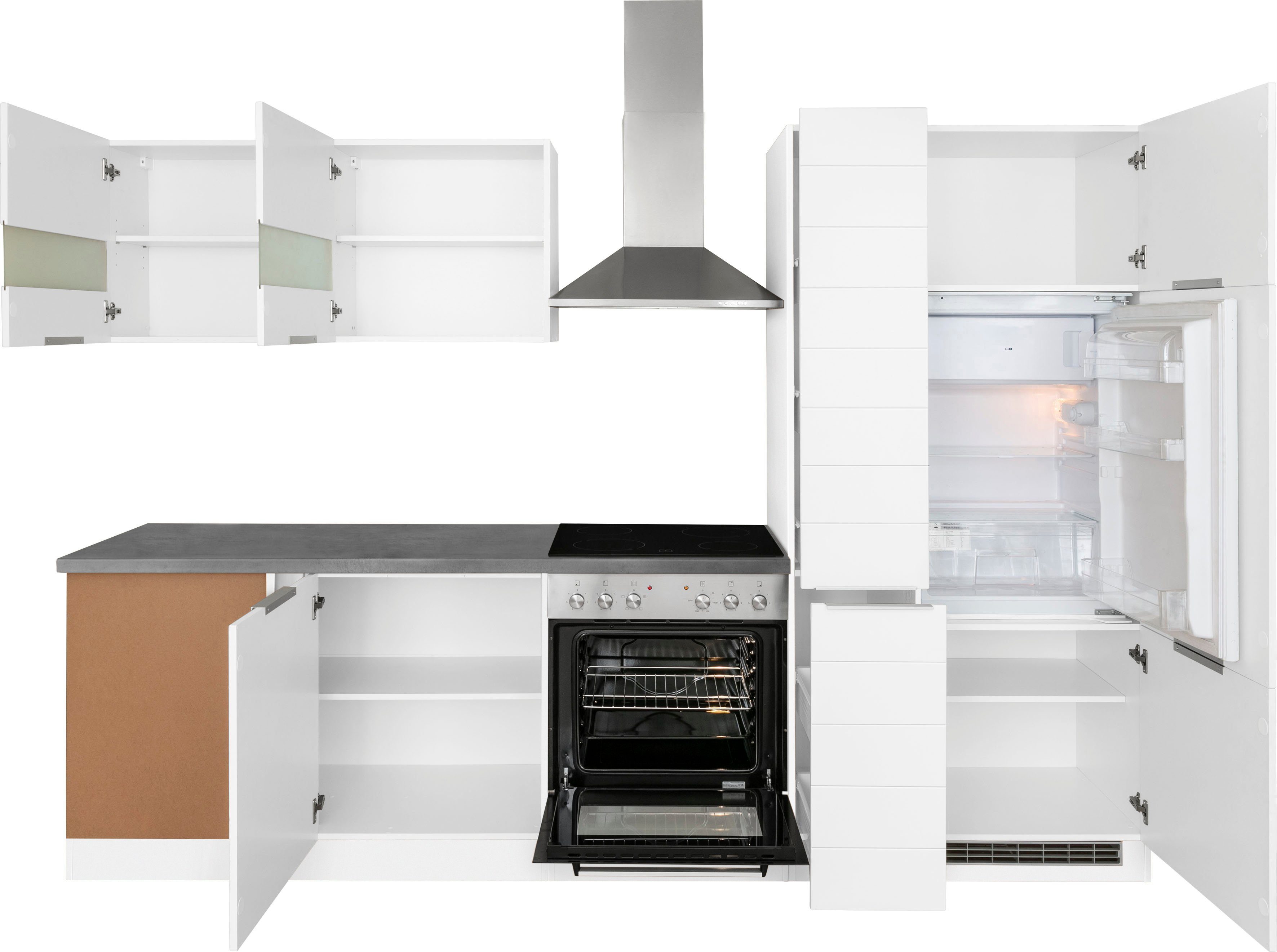 KOCHSTATION Winkelküche KS-Luhe, Stellbreite 240x270 cm, wahlweise mit oder ohne E-Geräten, MDF-Fronten