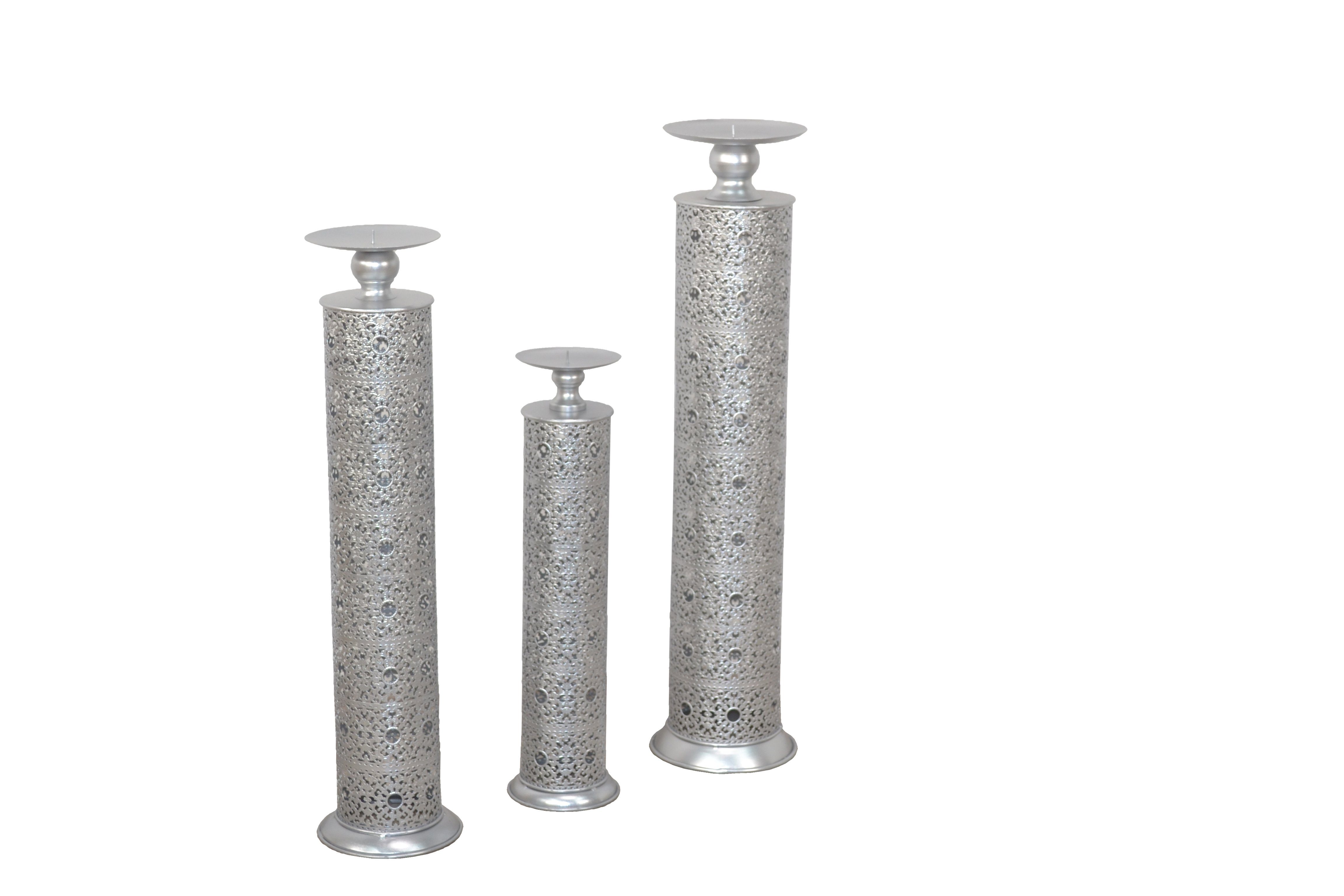 moebel-direkt-online Kerzenständer Markus (Spar-Set, 3er-Set), Kerzenteller mit Dorn, aus Metall, individuell einsetzbar