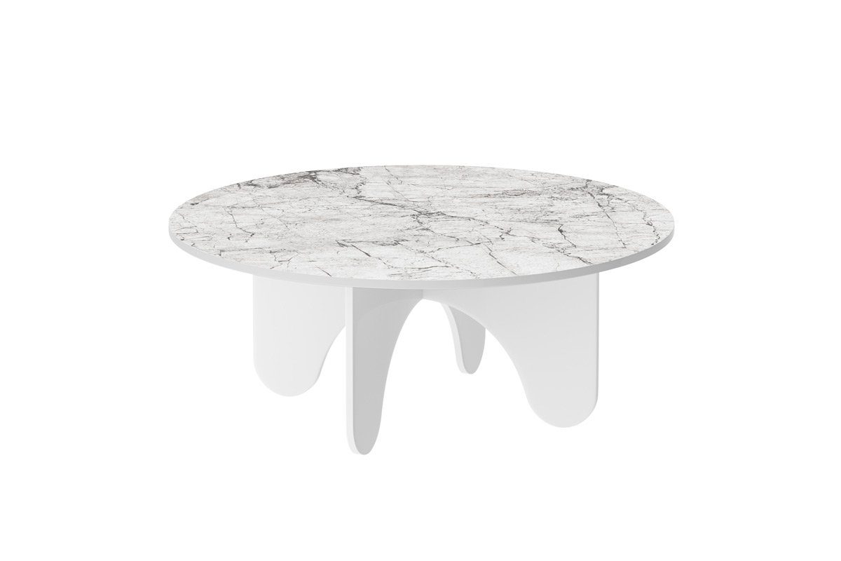 designimpex Couchtisch Design HRL-111 Hochglanz Wohnzimmertisch Rund Tisch 100 cm x 40 cm