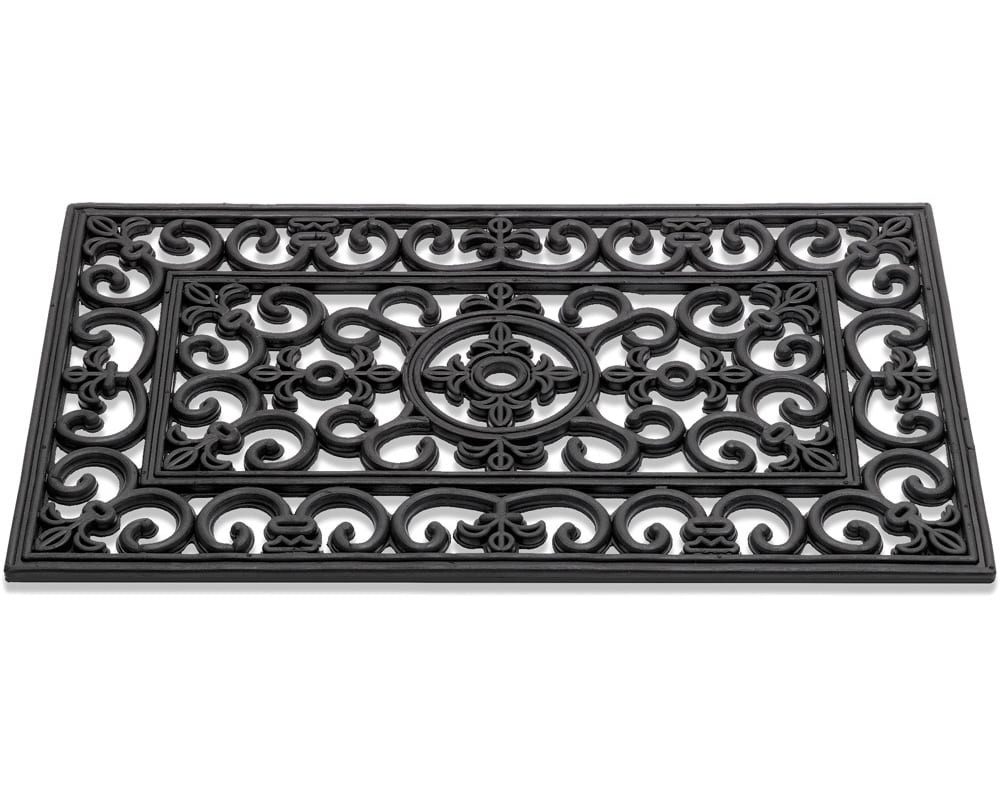 Fußmatte Fussabtreter Gusseisen-Optik floral als Outdoor Gummi-Matte