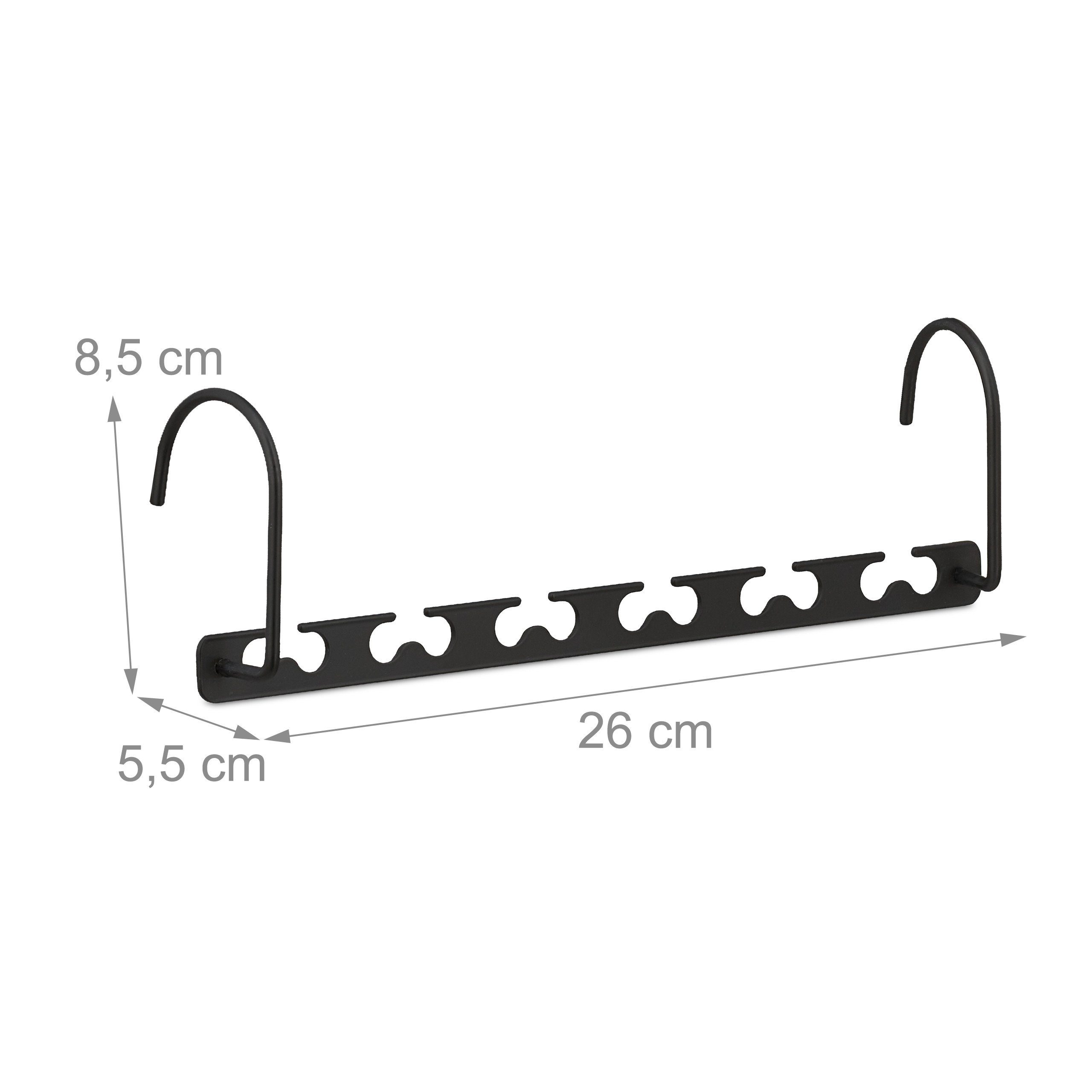 x Mehrfach-Kleiderbügel 30 Raumsparbügel schwarz relaxdays