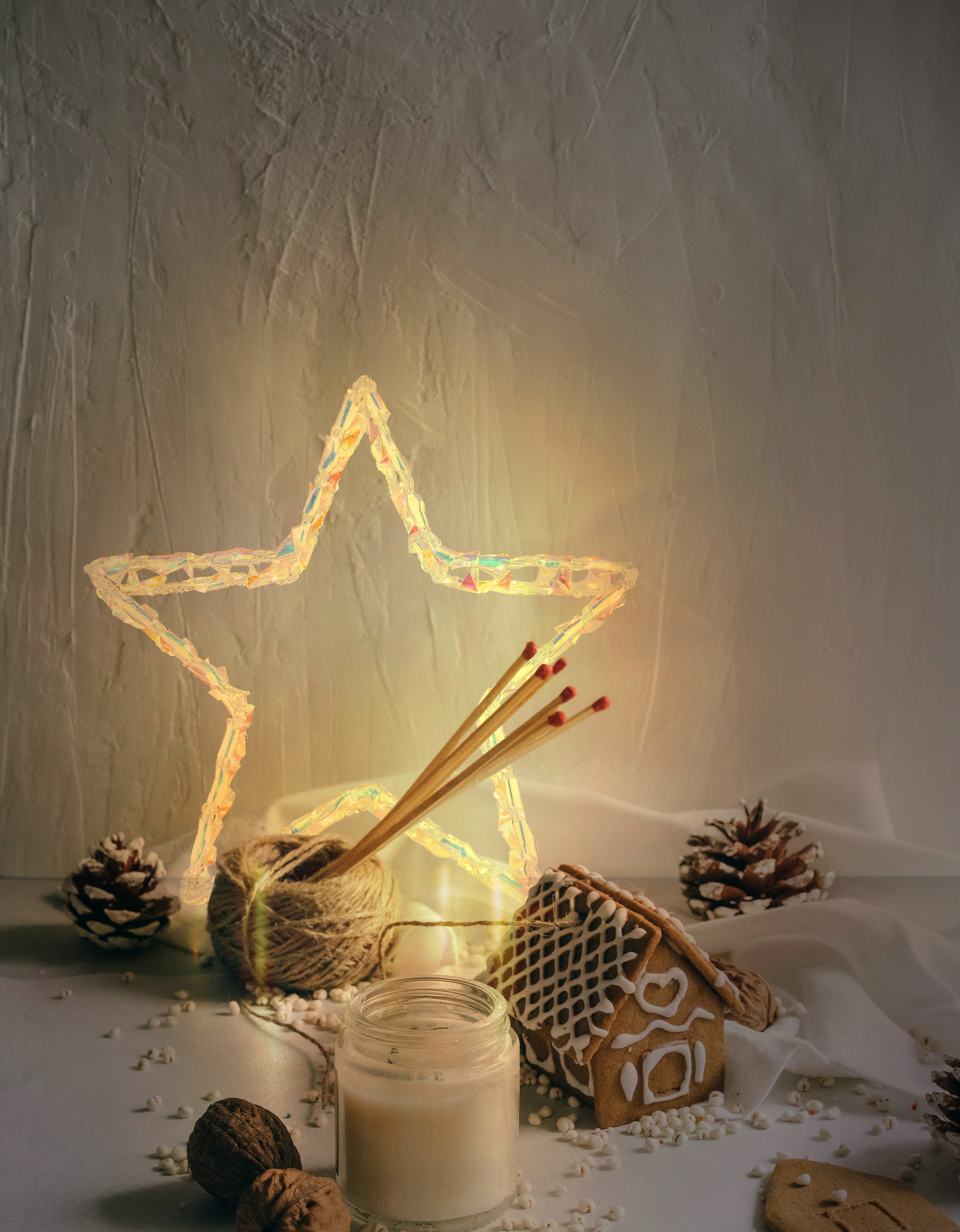 GLOBO LIGHTING LED Dekolicht STARA, LED fest integriert, Warmweiß, Deko-Stern/weiß/IP44/3180K/Dekorlicht