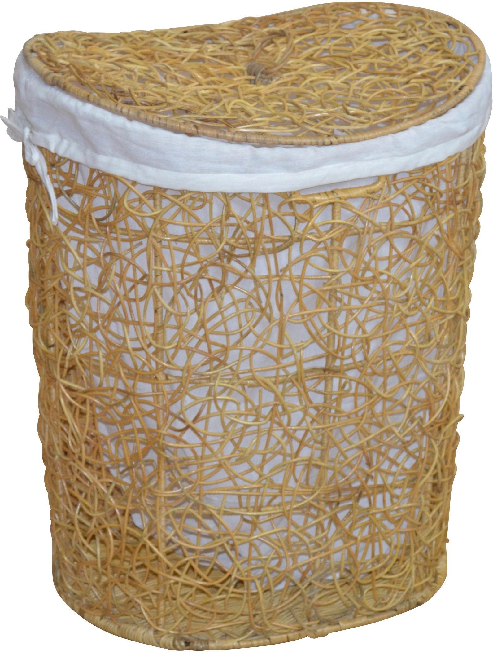 my home Wäschekorb, Rattan-Geflecht, mit Stoffeinsatz günstig online kaufen