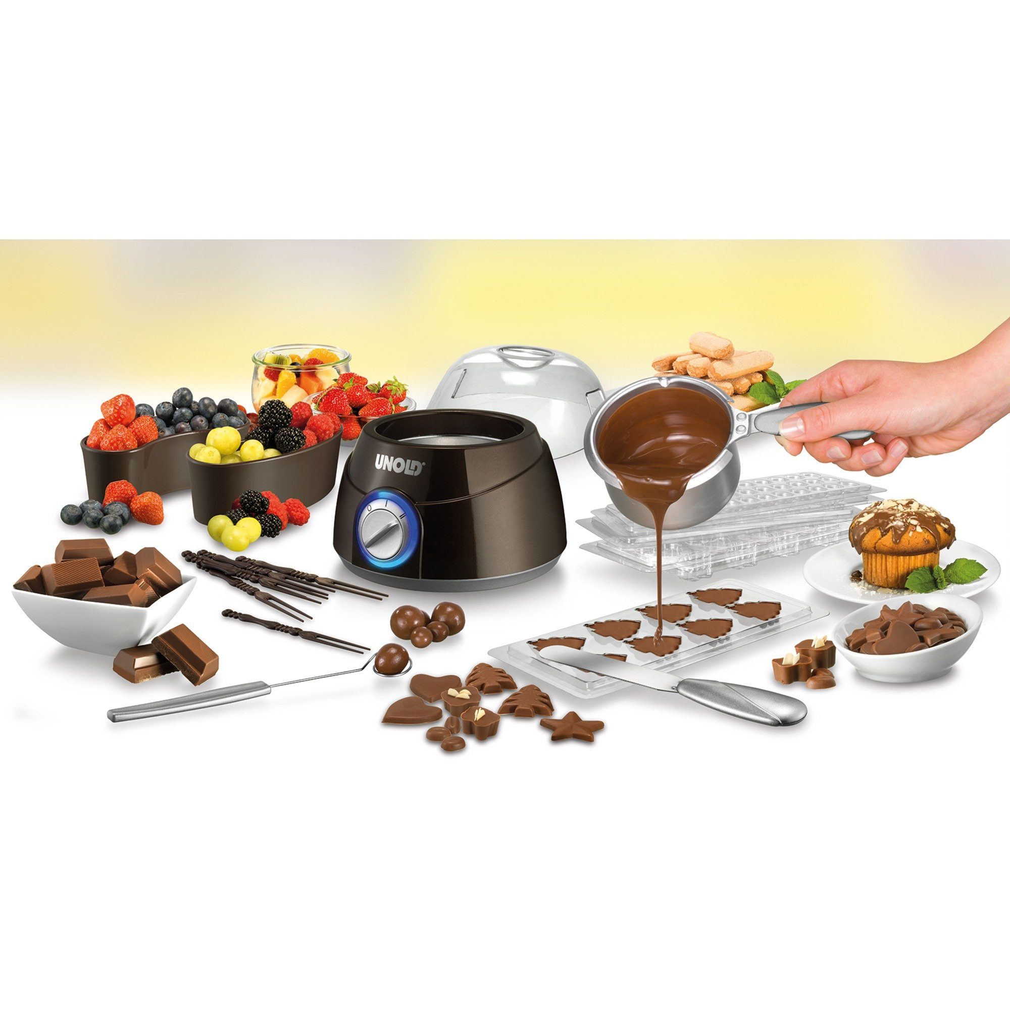 Chocolatier Unold (25 Fondue Unold Watt) Schokobrunnen, 48667,